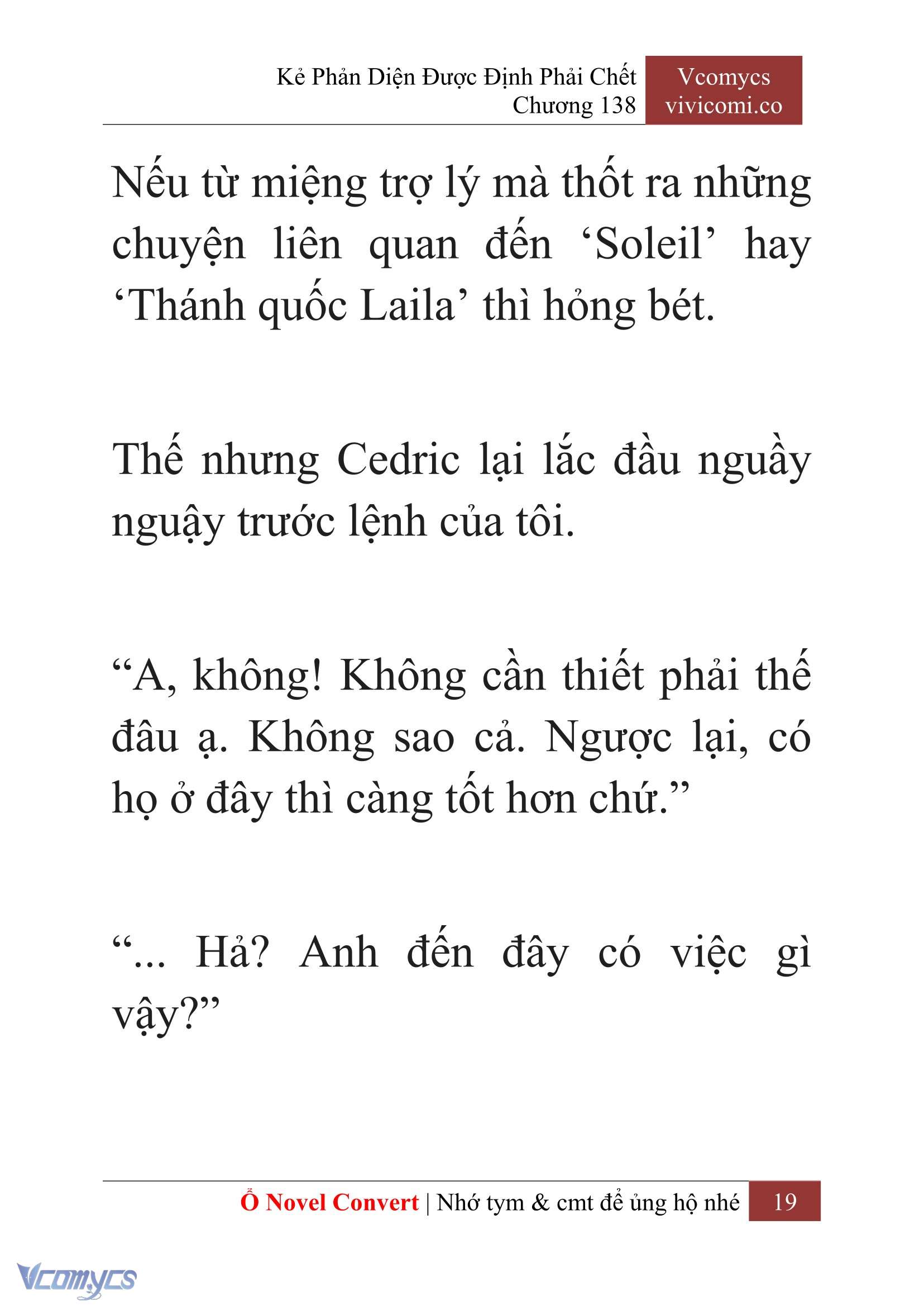 [Novel] Kẻ Phản Diện Được Định Phải Chết Chap 138 - Trang 2