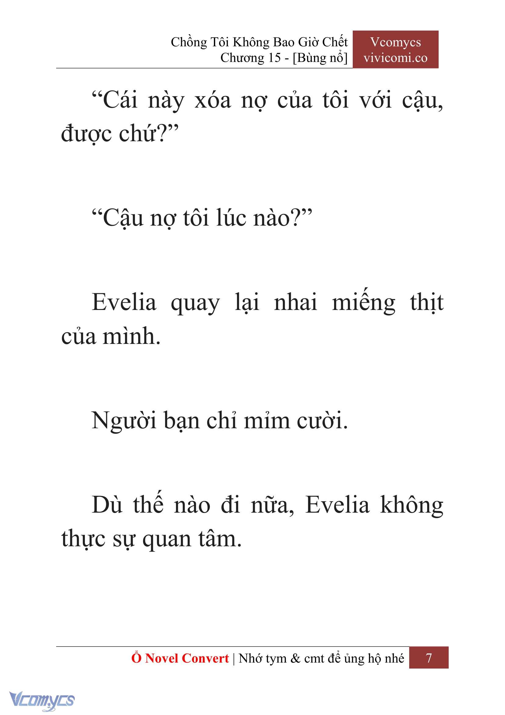 [Novel] Chồng Tôi Không Bao Giờ Chết Chap 15 - Trang 2