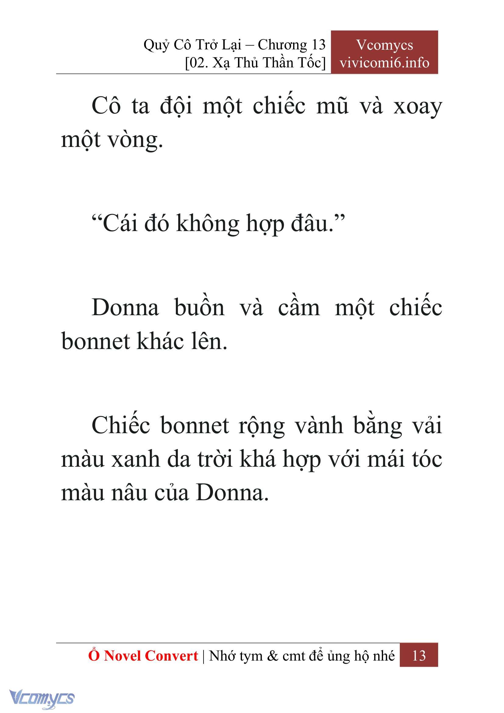 [Novel] Quý Cô Trở Lại Chap 13 - Trang 2