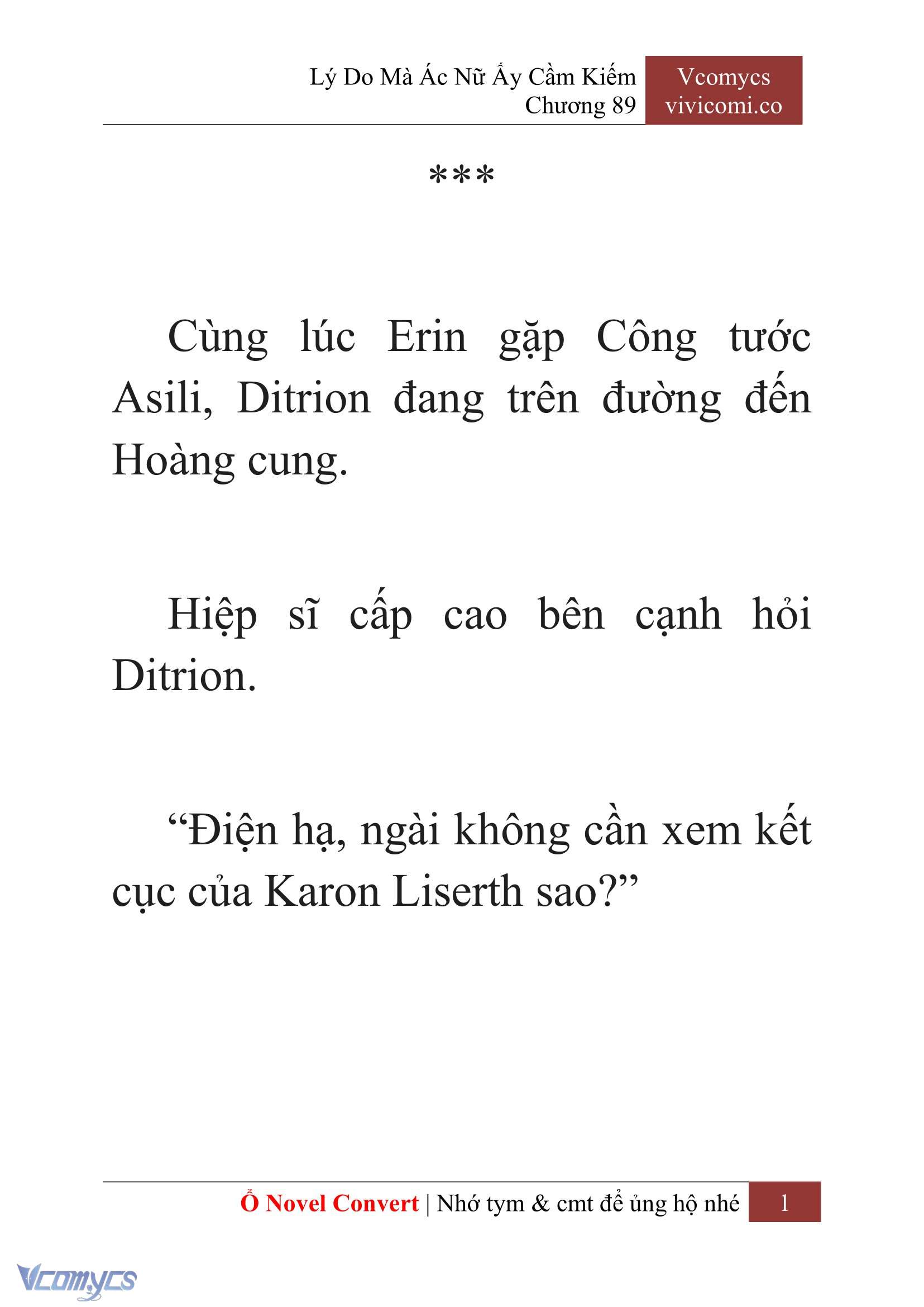 [Novel] Lý Do Mà Ác Nữ Ấy Cầm Kiếm Chap 89 - Next Chap 90