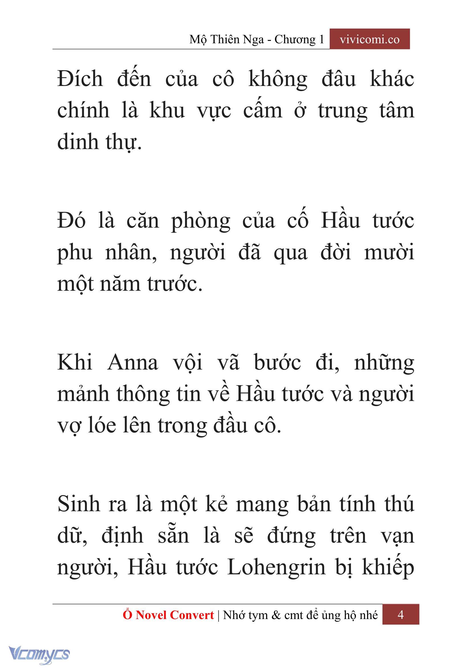 [Novel] Mộ Thiên Nga Chap 1 - Trang 2