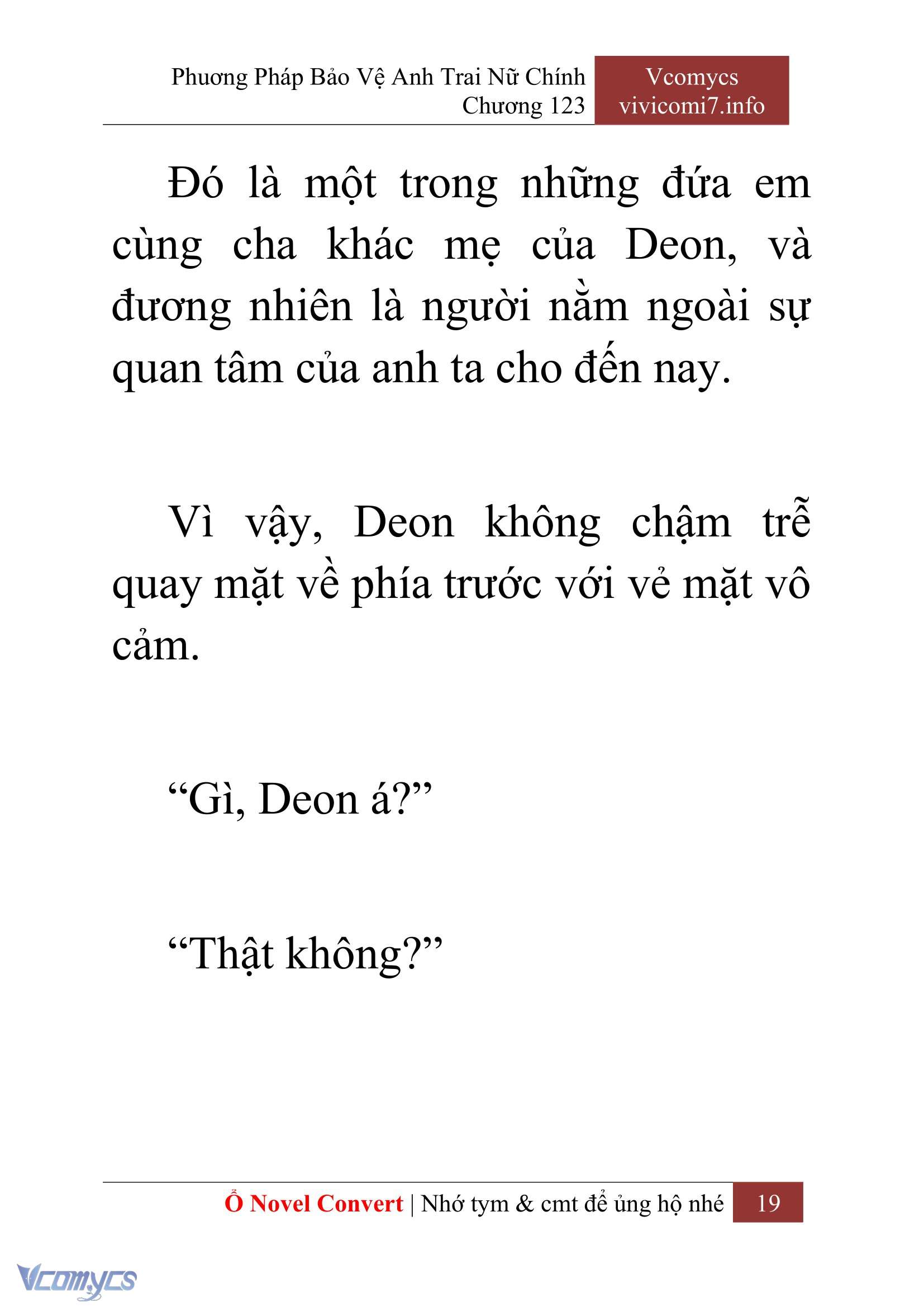 [Novel] Phương Pháp Bảo Vệ Anh Trai Nữ Chính Chap 123 - Trang 2