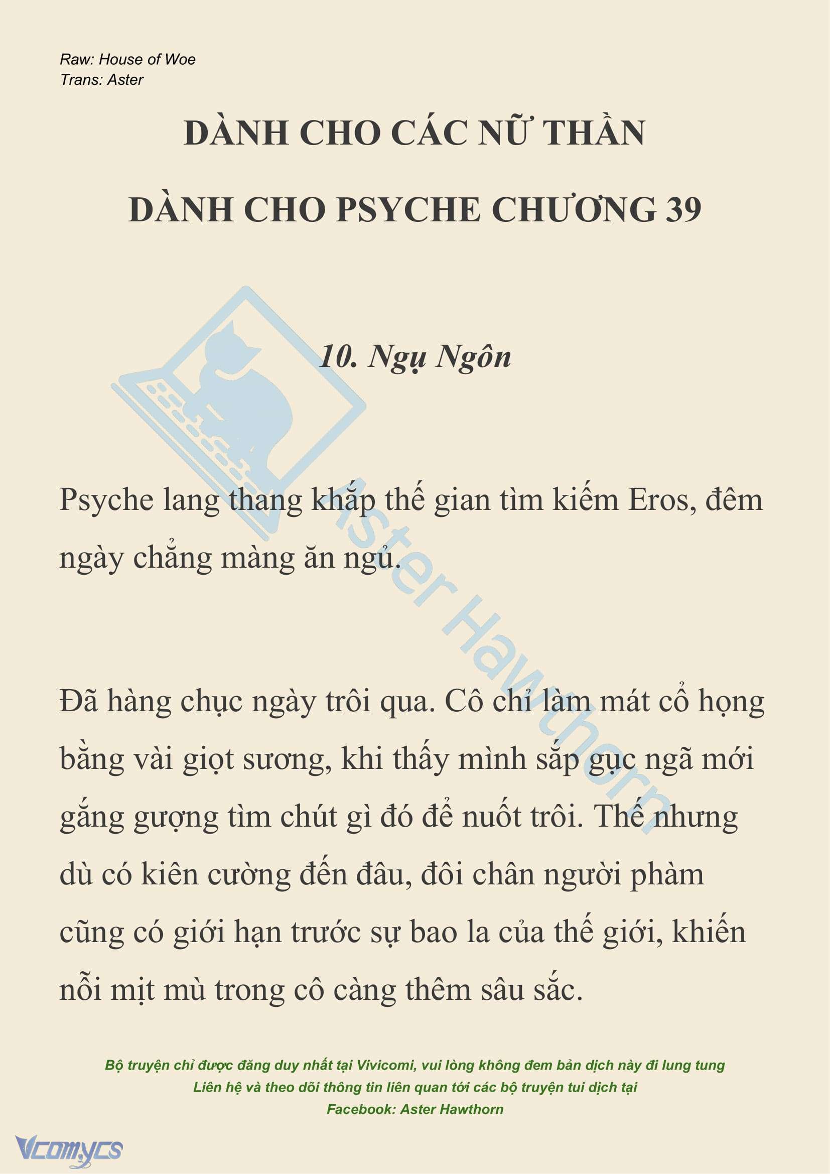 [NOVEL] Dành Cho Các Nữ Thần: Dành cho Psyche Chap 39 - Trang 2