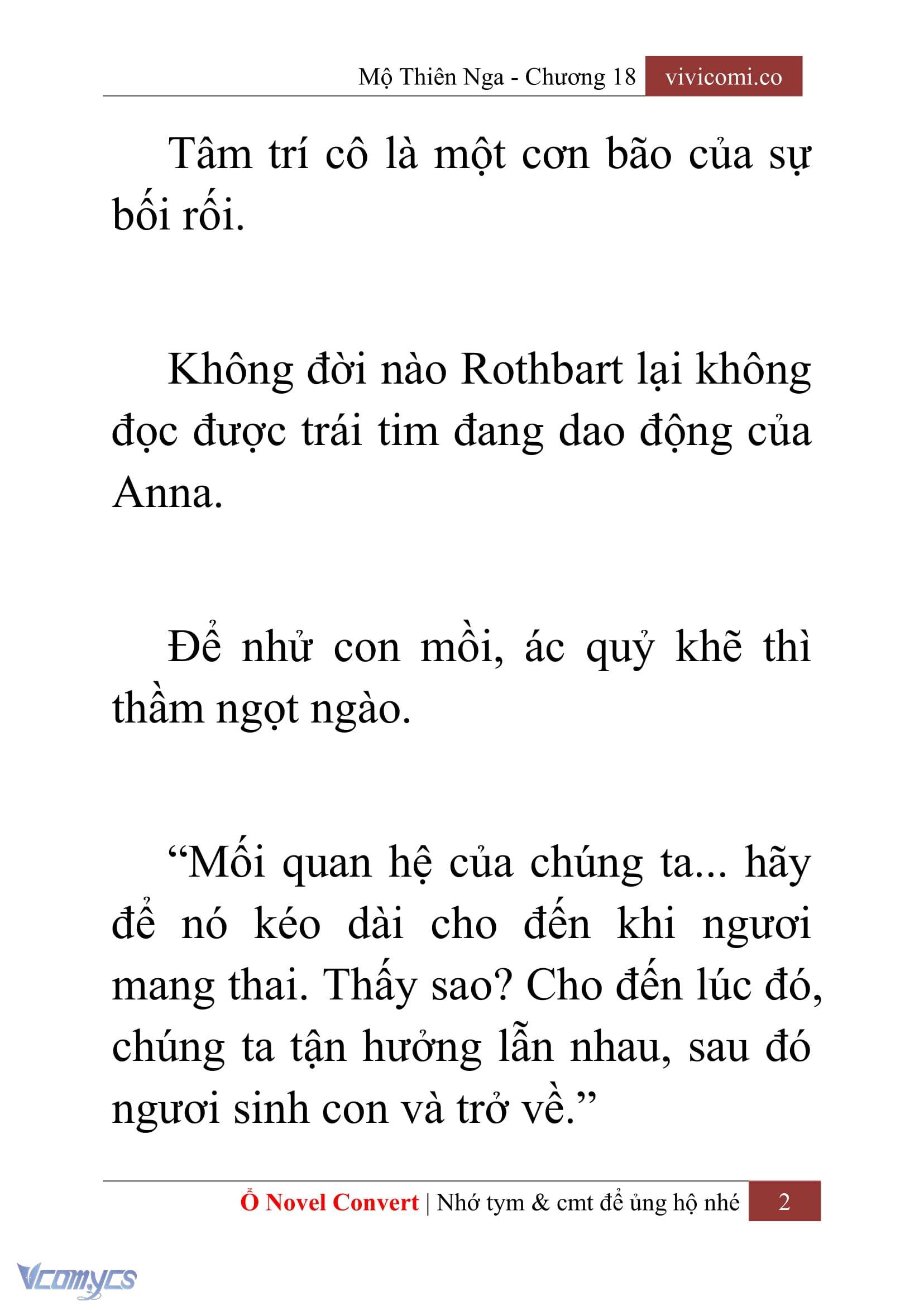 [Novel] Mộ Thiên Nga Chap 18 - Trang 2