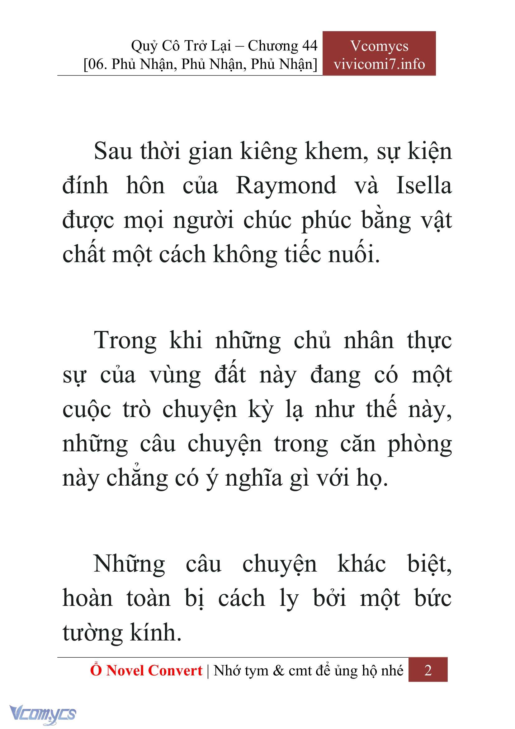 [Novel] Quý Cô Trở Lại Chap 44 - Trang 2
