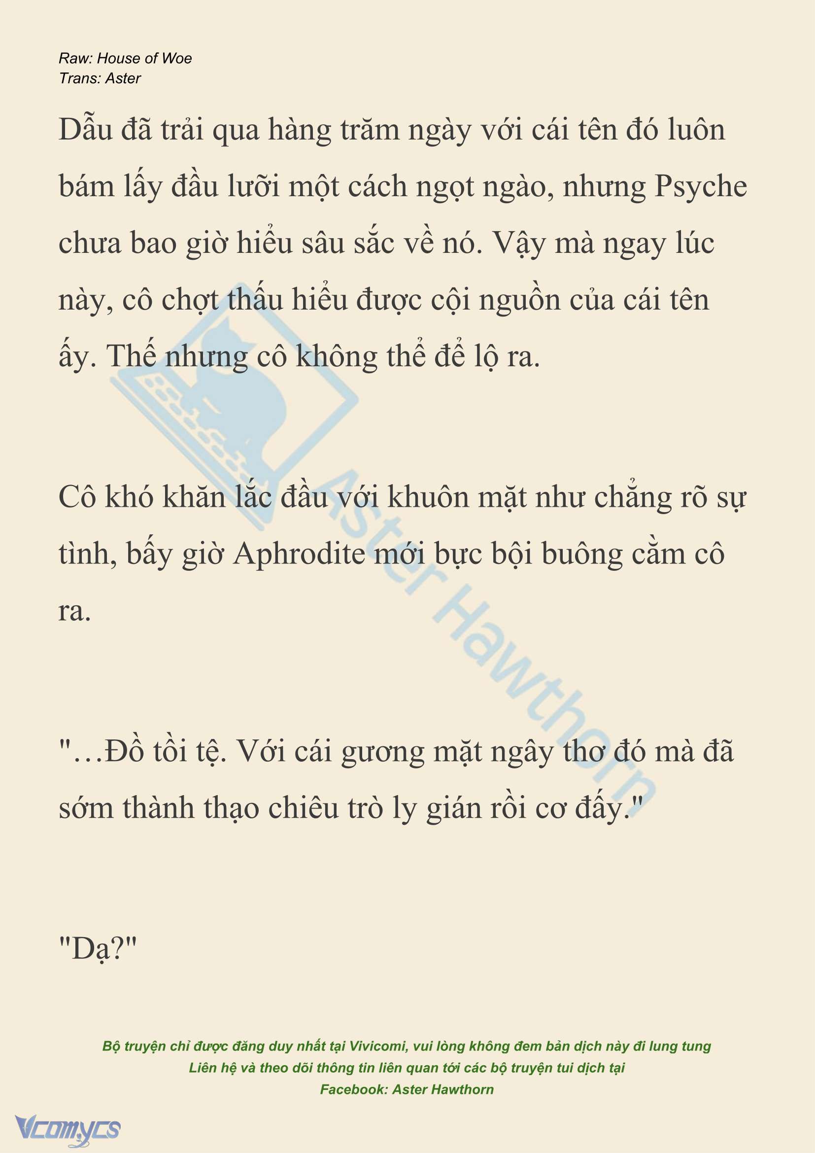 [NOVEL] Dành Cho Các Nữ Thần: Dành cho Psyche Chap 40 - Trang 2
