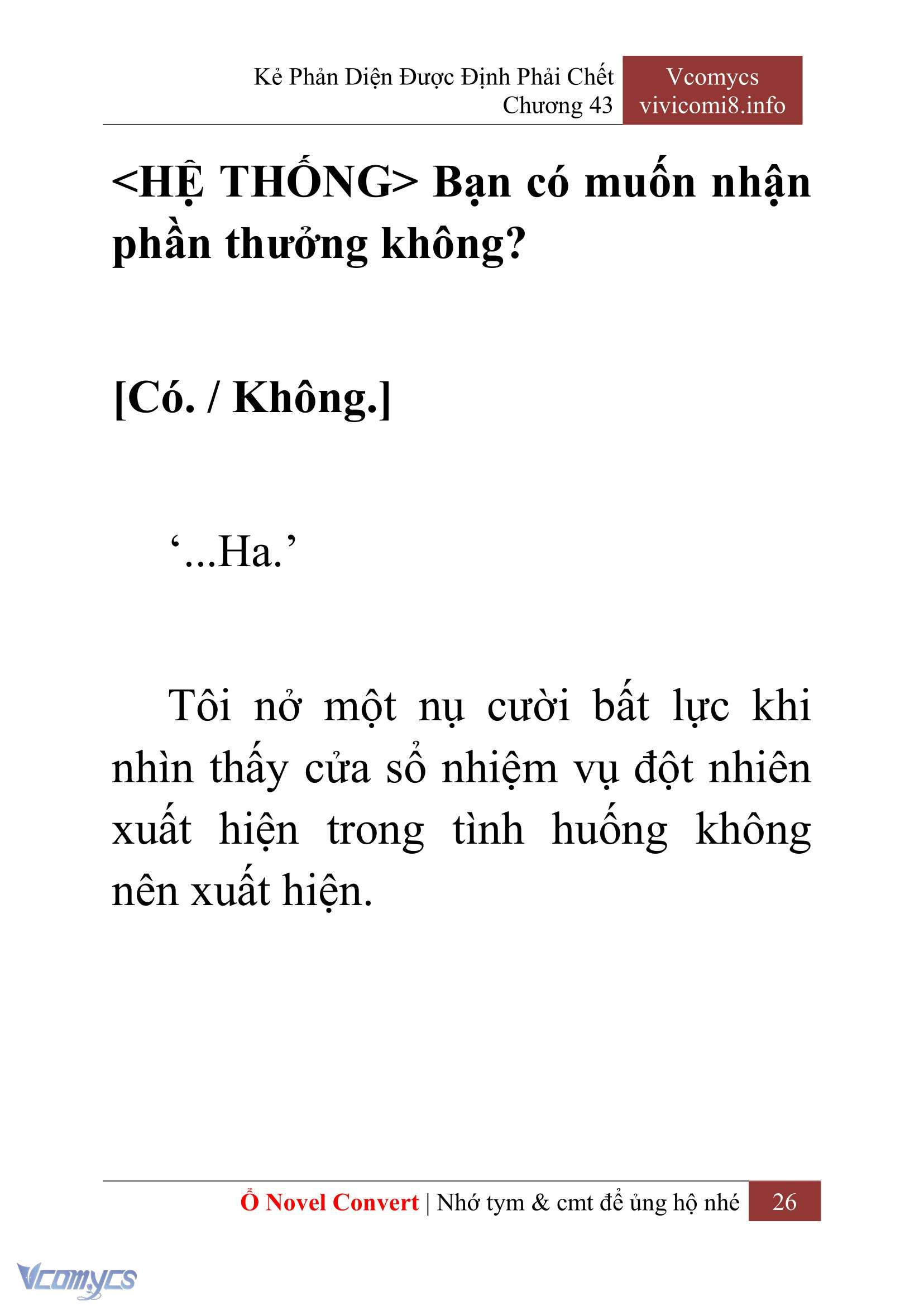 [Novel] Kẻ Phản Diện Được Định Phải Chết Chap 43 - Next Chap 44