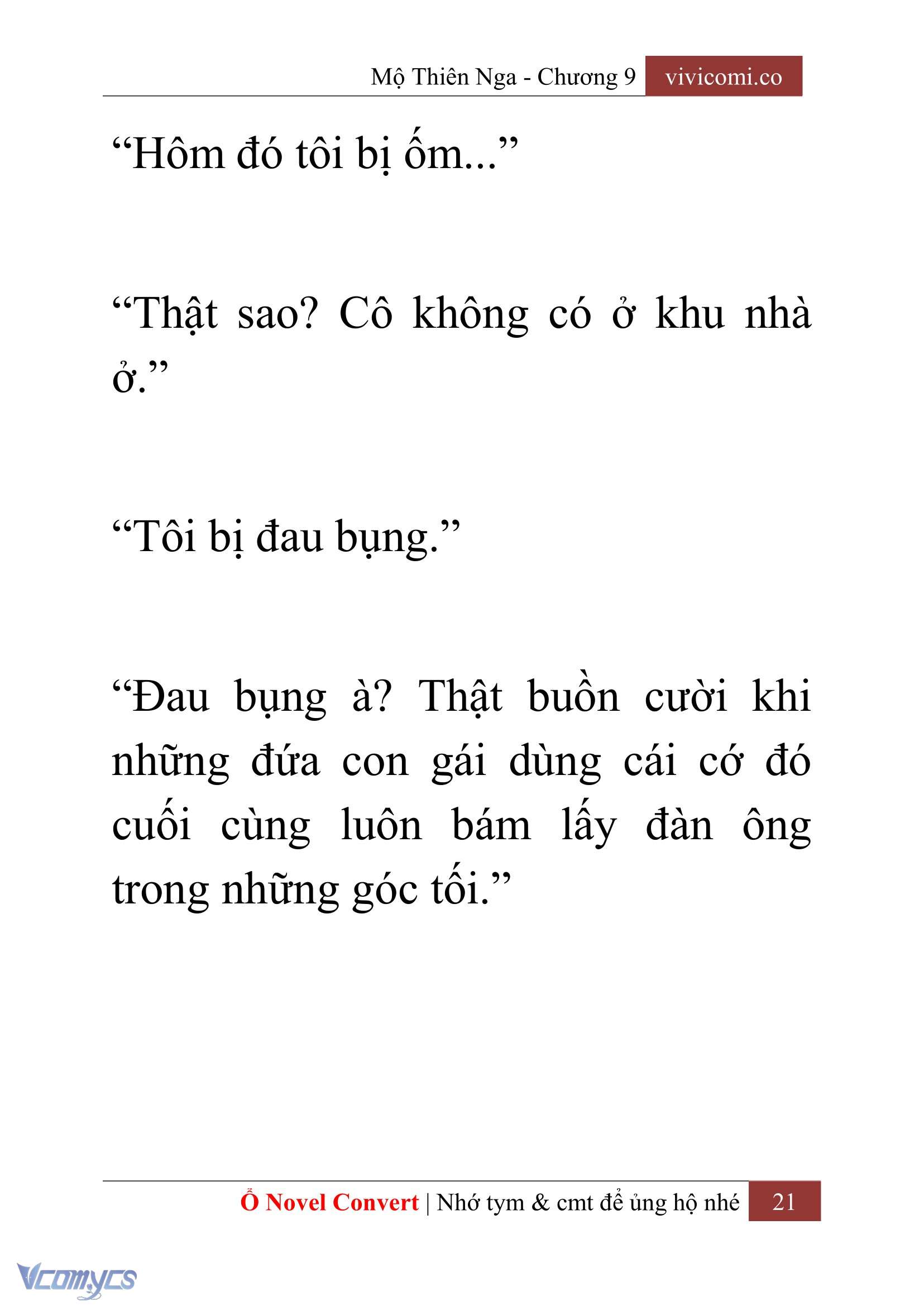 [Novel] Mộ Thiên Nga Chap 9 - Trang 2