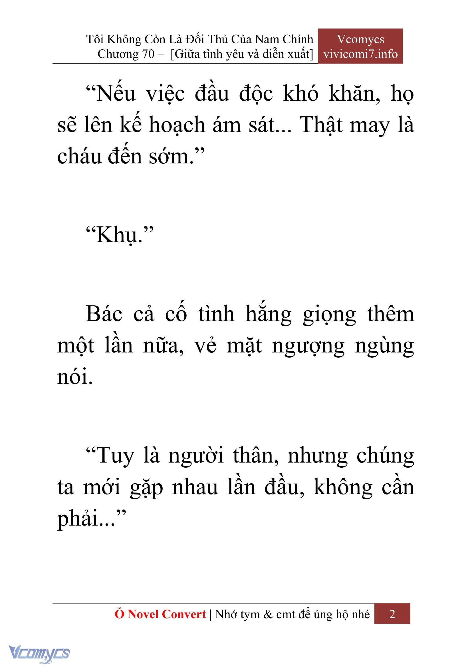 [Novel] Tôi Không Còn Là Đối Thủ Của Nam Chính Chap 70 - Trang 2
