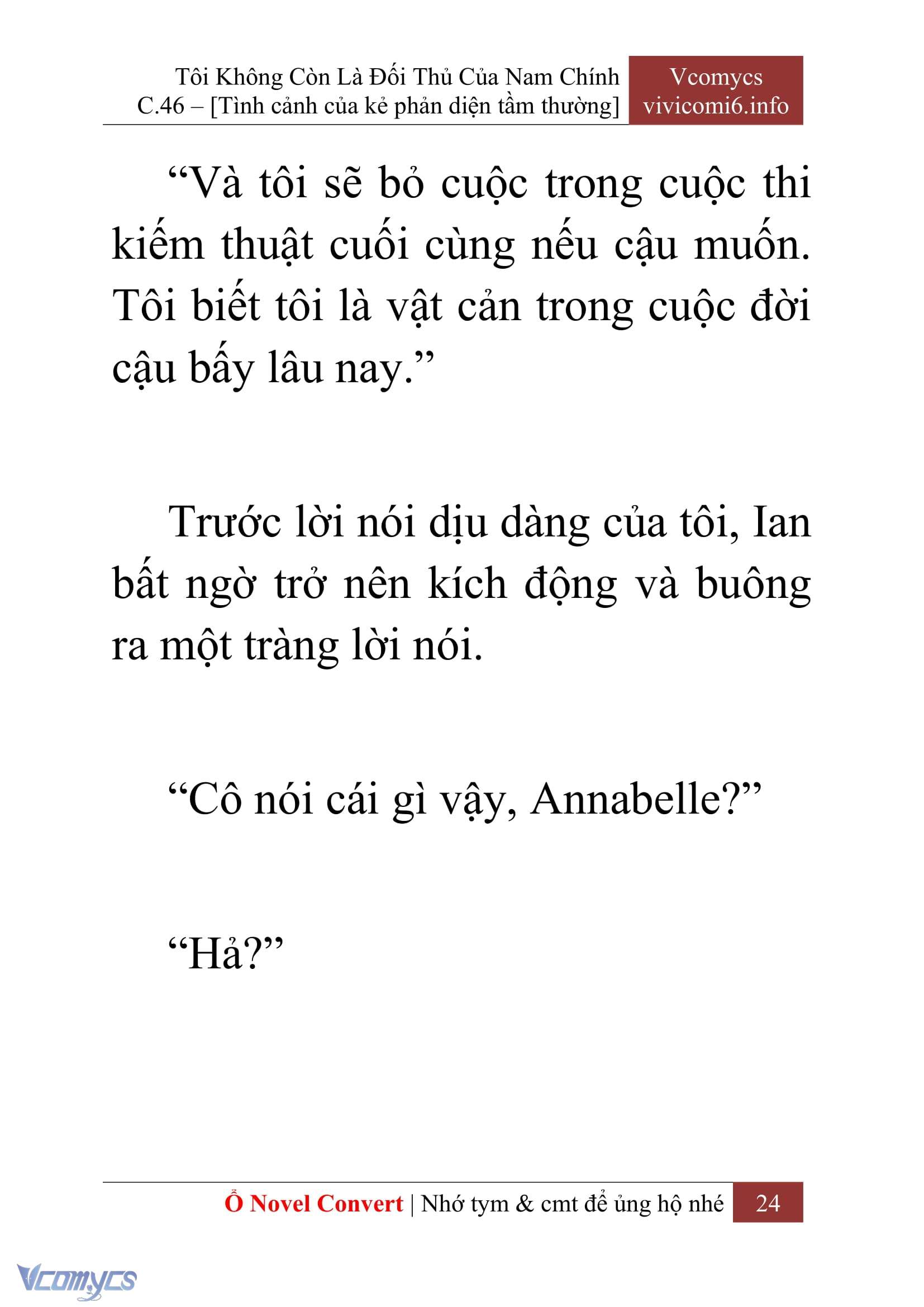 [Novel] Tôi Không Còn Là Đối Thủ Của Nam Chính Chap 46 - Trang 2