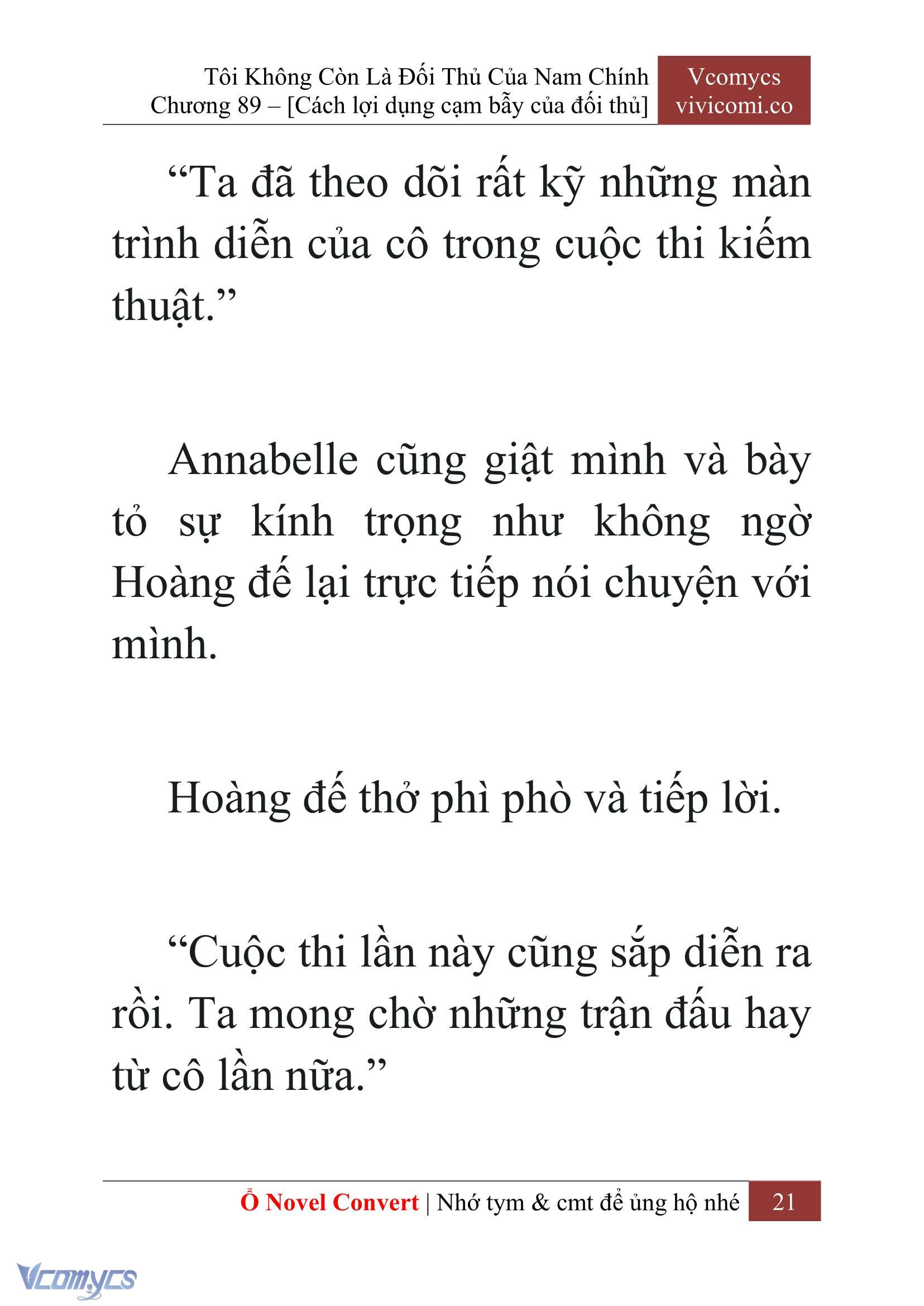 [Novel] Tôi Không Còn Là Đối Thủ Của Nam Chính Chap 89 - Trang 2