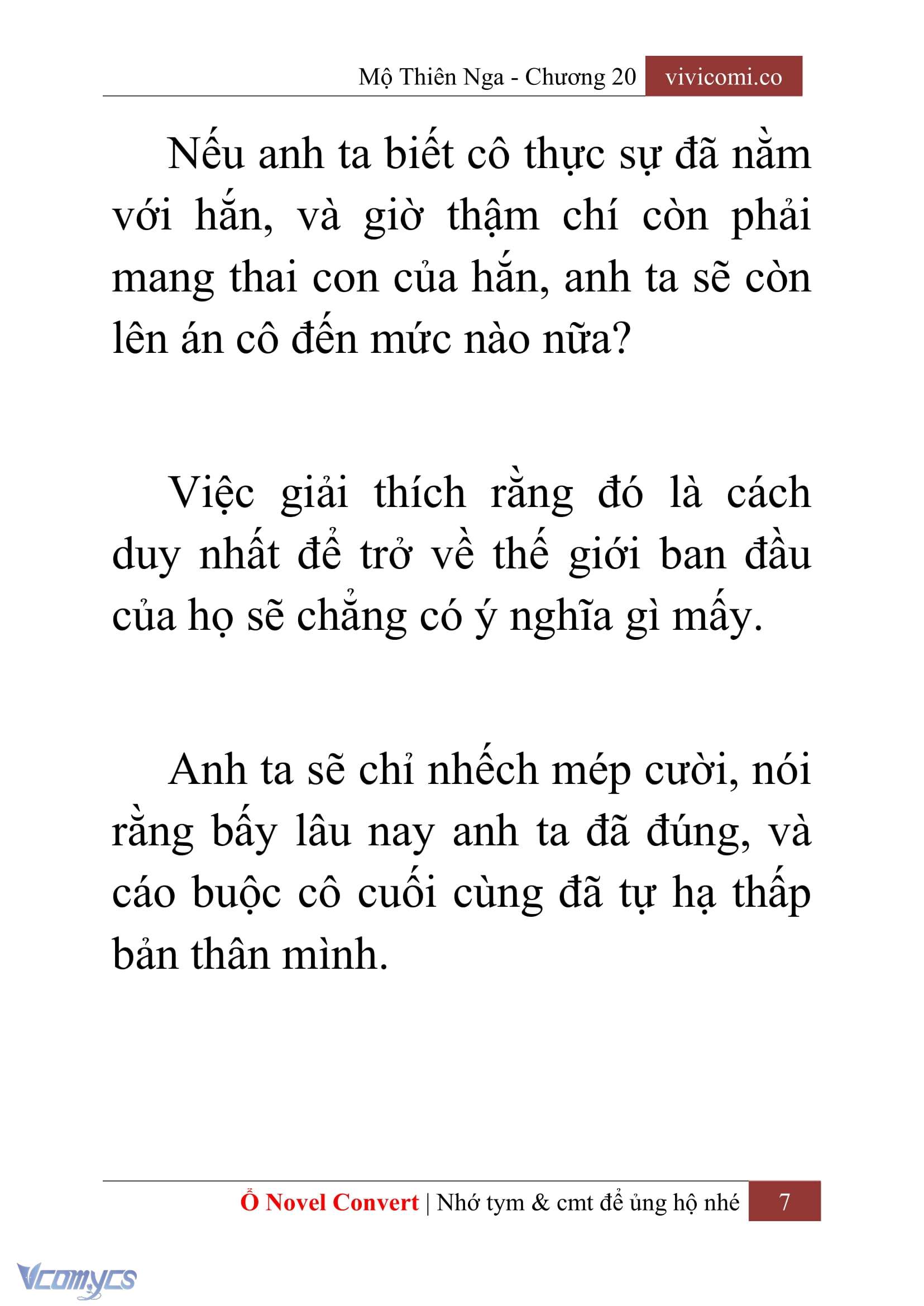 [Novel] Mộ Thiên Nga Chap 20 - Next Chap 21
