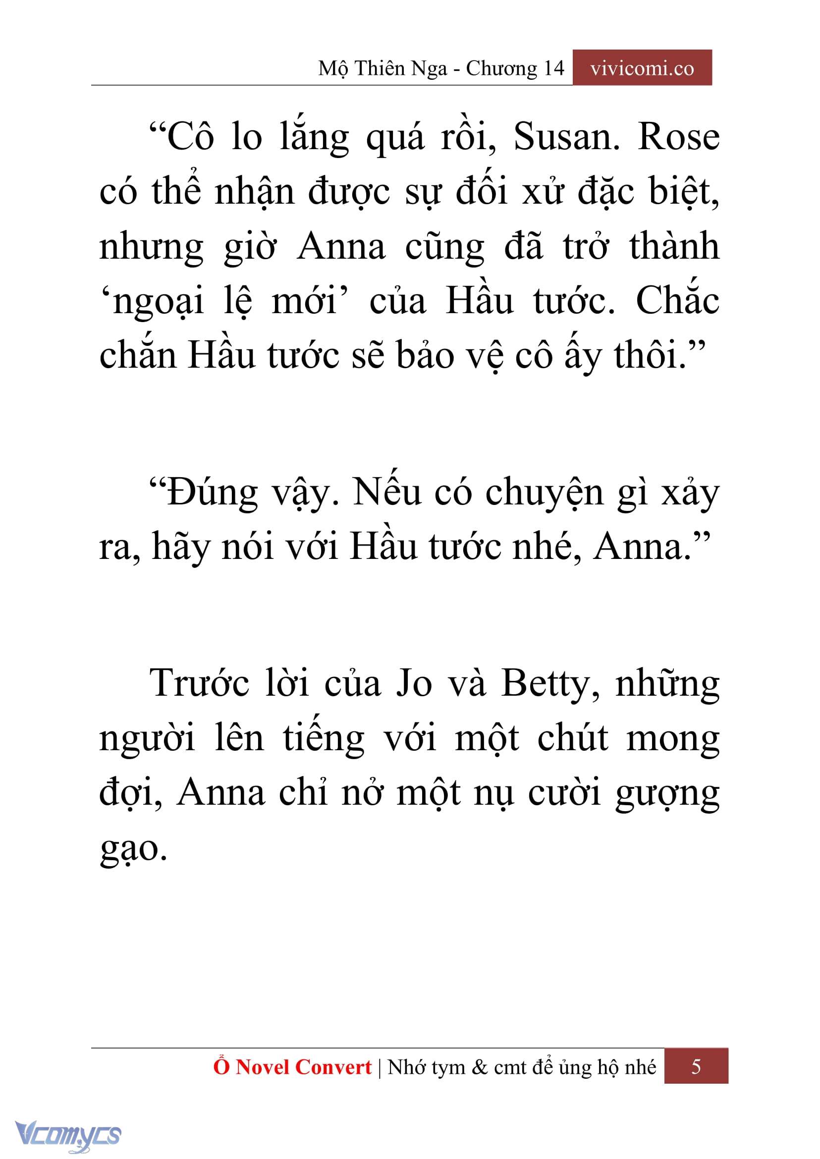 [Novel] Mộ Thiên Nga Chap 14 - Trang 2