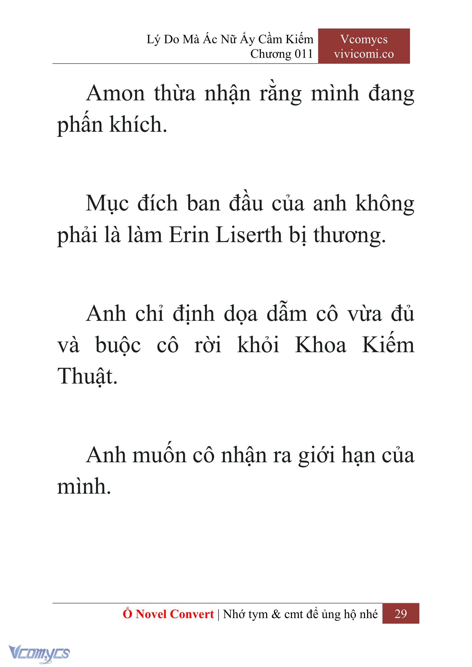 [Novel] Lý Do Mà Ác Nữ Ấy Cầm Kiếm Chap 11 - Next Chap 12