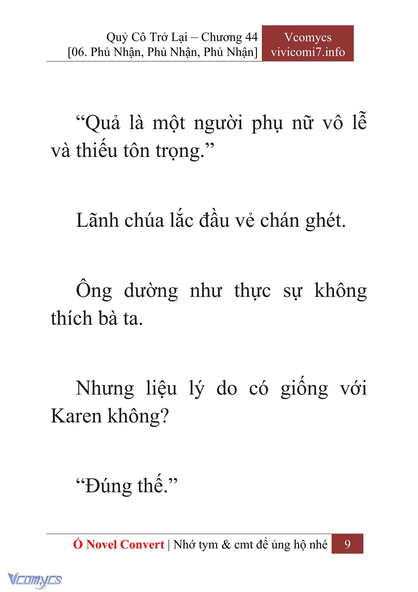 [Novel] Quý Cô Trở Lại Chap 44 - Trang 2