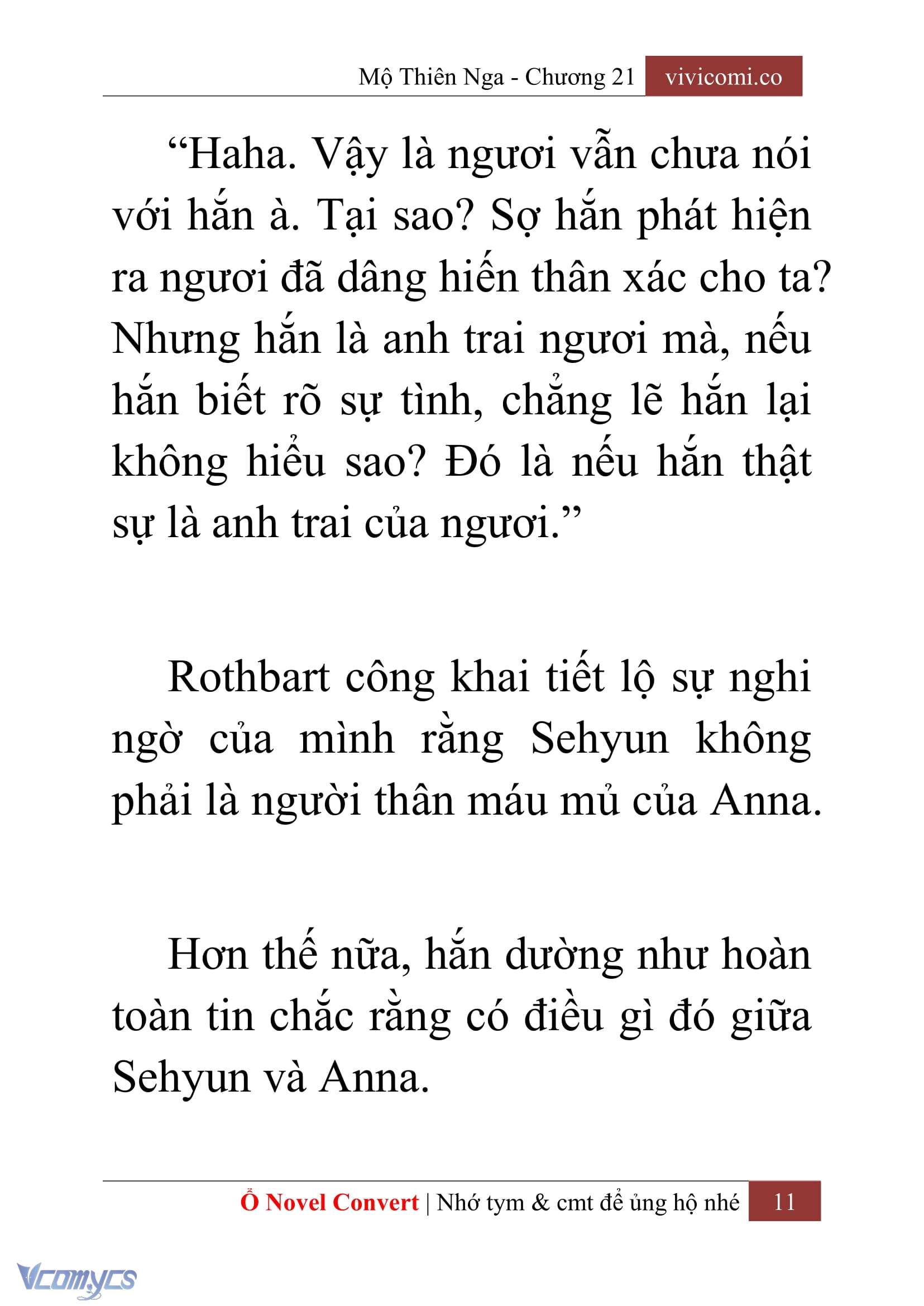 [Novel] Mộ Thiên Nga Chap 21 - Next Chap 22