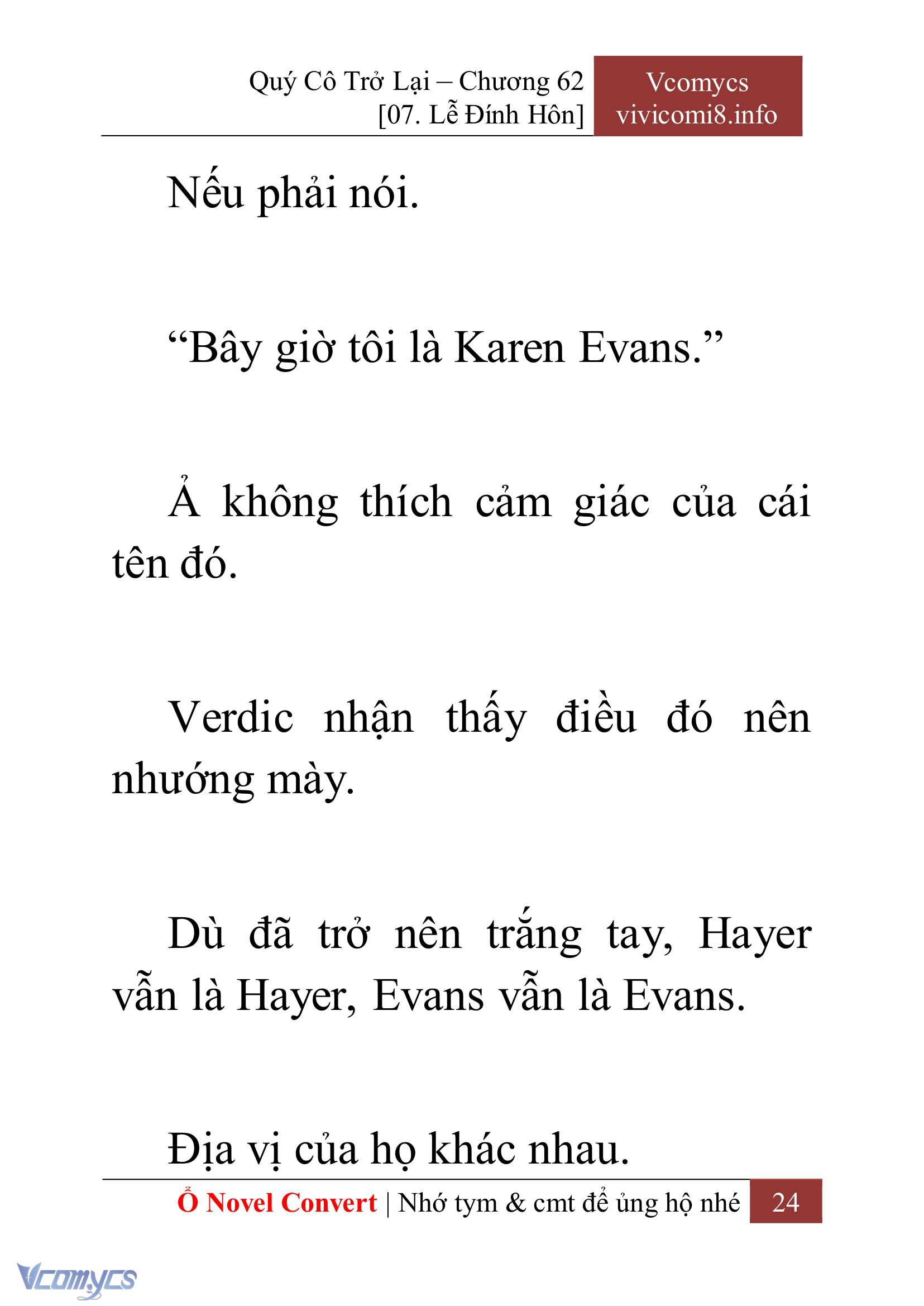 [Novel] Quý Cô Trở Lại Chap 62 - Trang 2