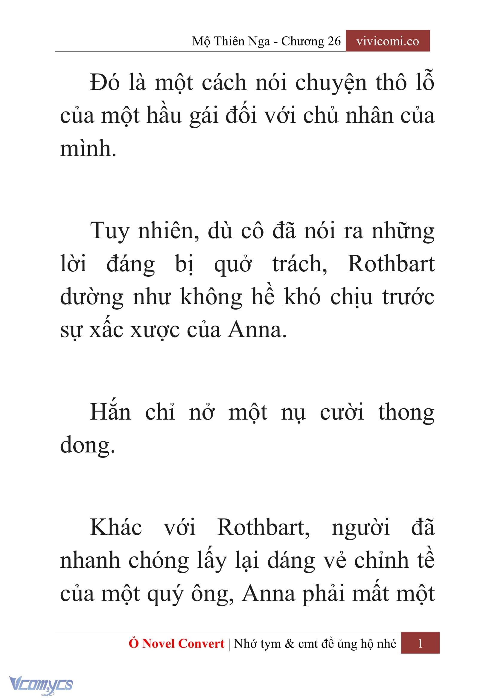 [Novel] Mộ Thiên Nga Chap 26 - Next Chap 27