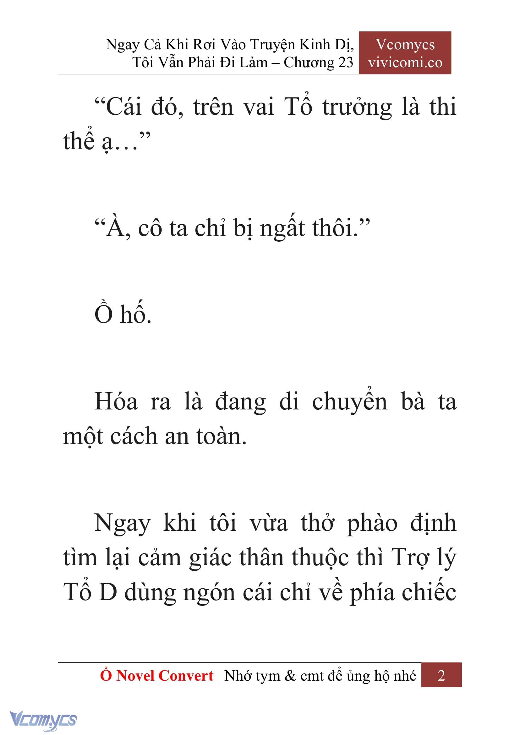 [Novel] Ngay Cả Khi Rơi Vào Truyện Kinh Dị, Tôi Vẫn Phải Đi Làm Chap 23 - Trang 2