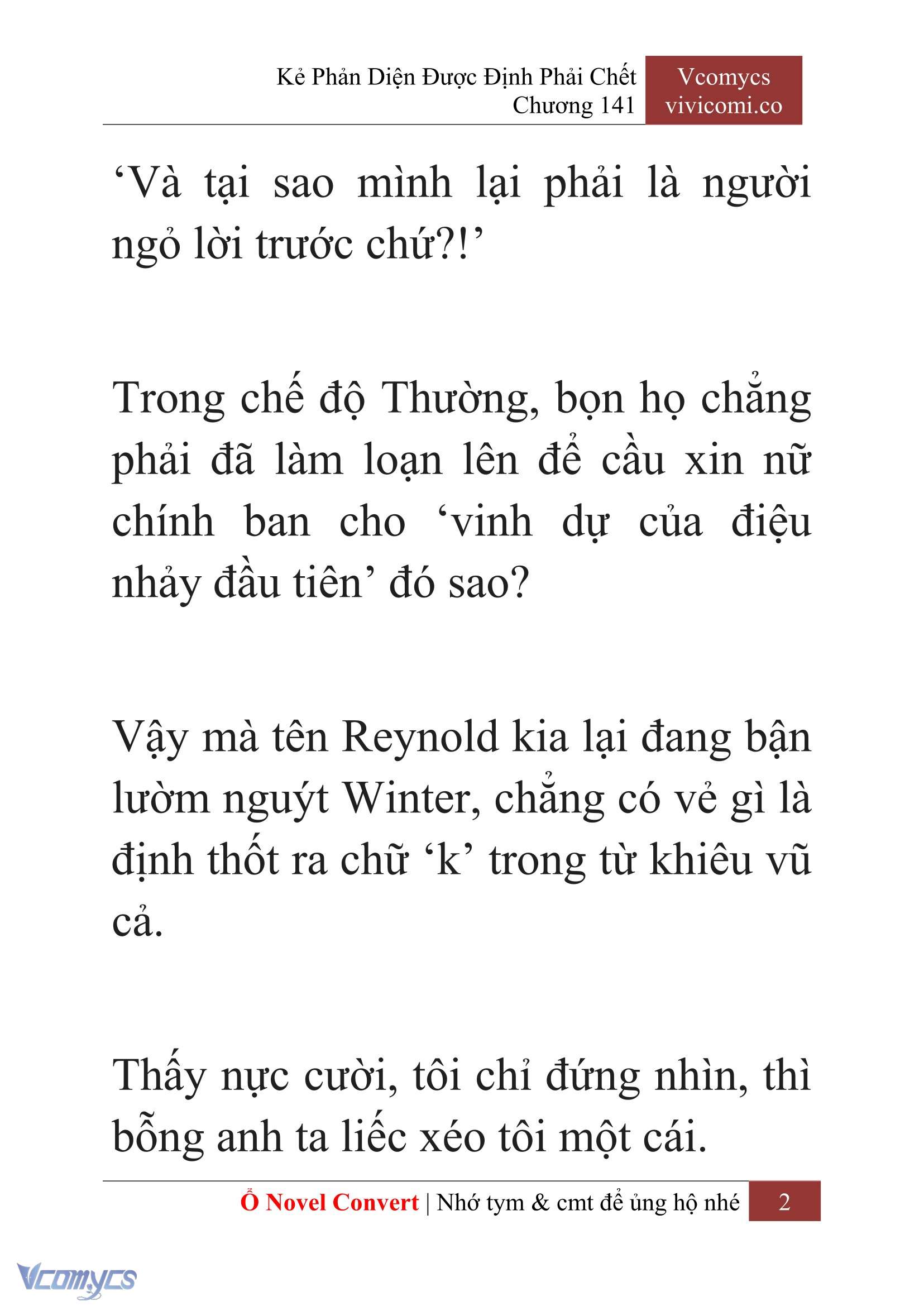 [Novel] Kẻ Phản Diện Được Định Phải Chết Chap 141 - Trang 2