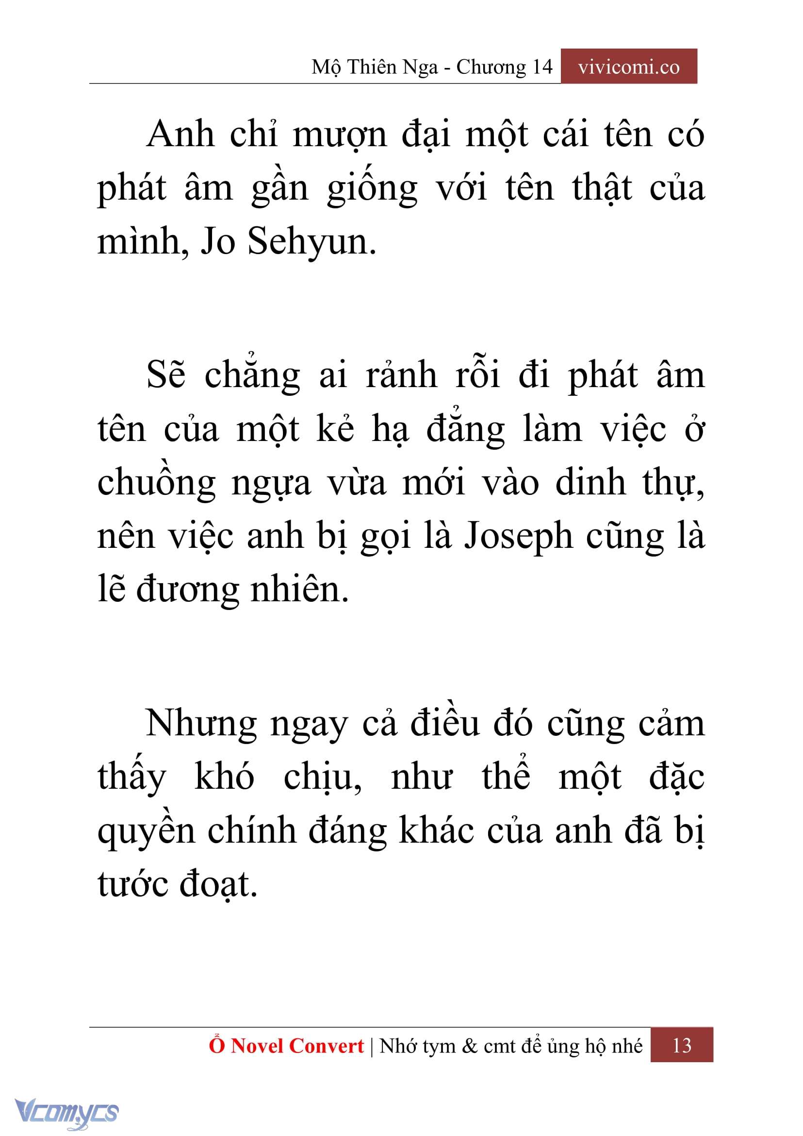 [Novel] Mộ Thiên Nga Chap 14 - Trang 2