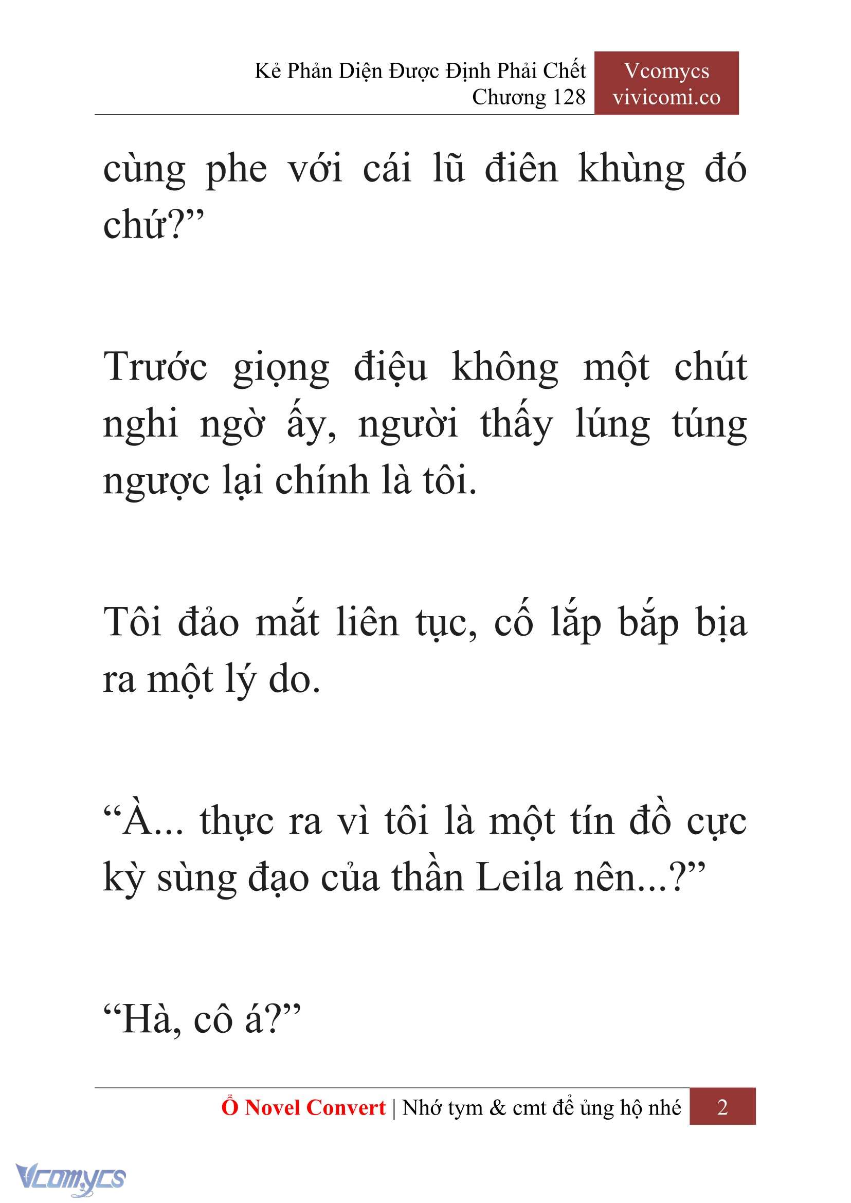 [Novel] Kẻ Phản Diện Được Định Phải Chết Chap 128 - Trang 2