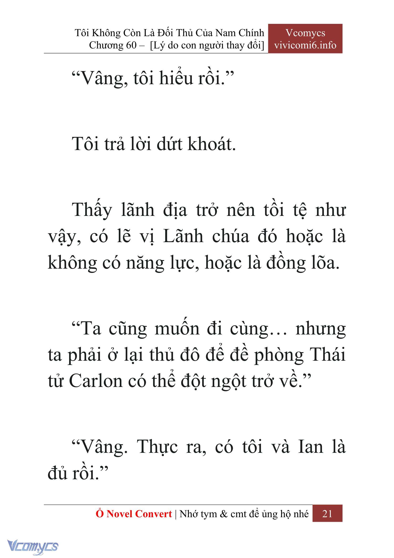 [Novel] Tôi Không Còn Là Đối Thủ Của Nam Chính Chap 60 - Trang 2