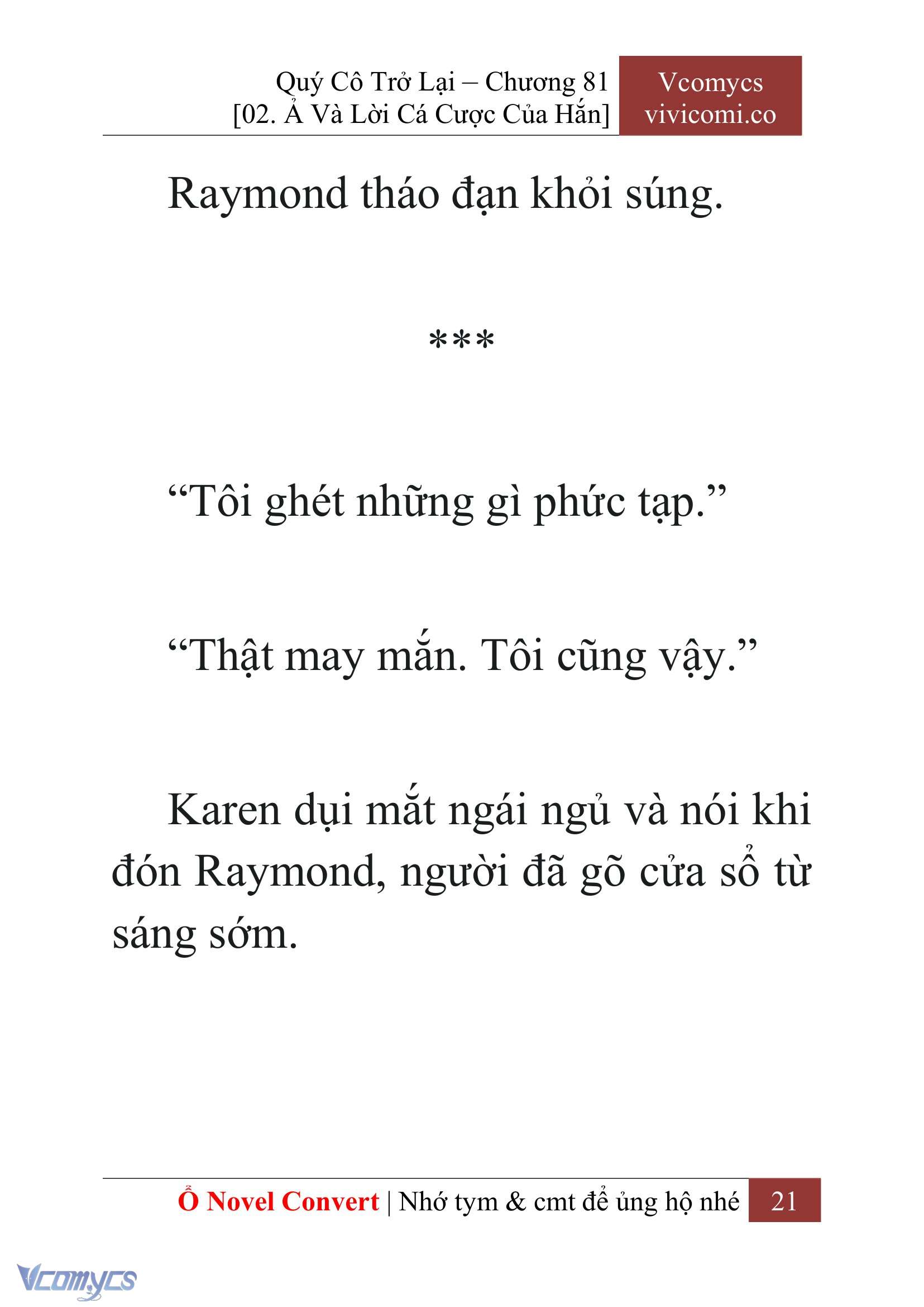 [Novel] Quý Cô Trở Lại Chap 81 - Trang 2