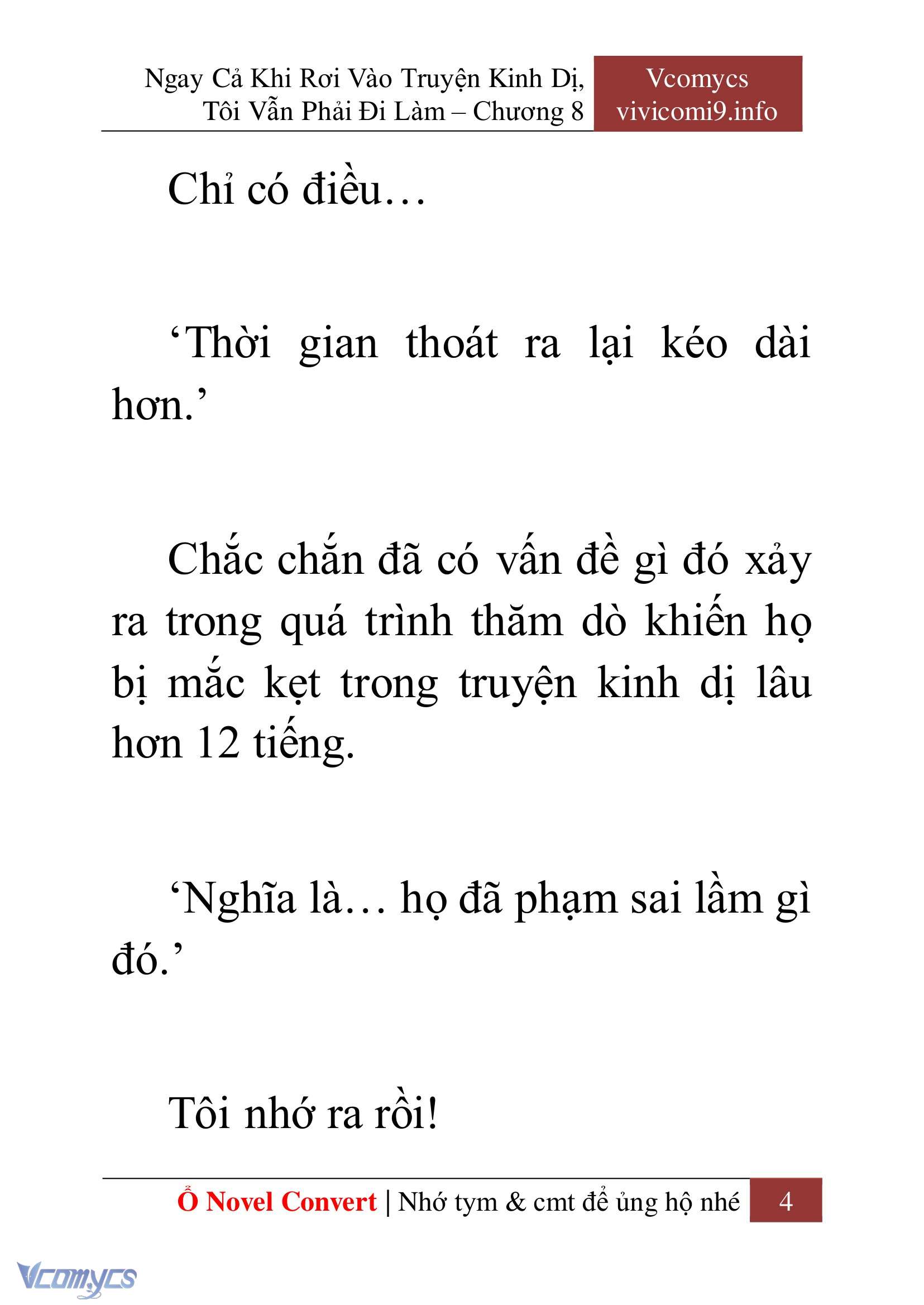 [Novel] Ngay Cả Khi Rơi Vào Truyện Kinh Dị, Tôi Vẫn Phải Đi Làm Chap 8 - Trang 2