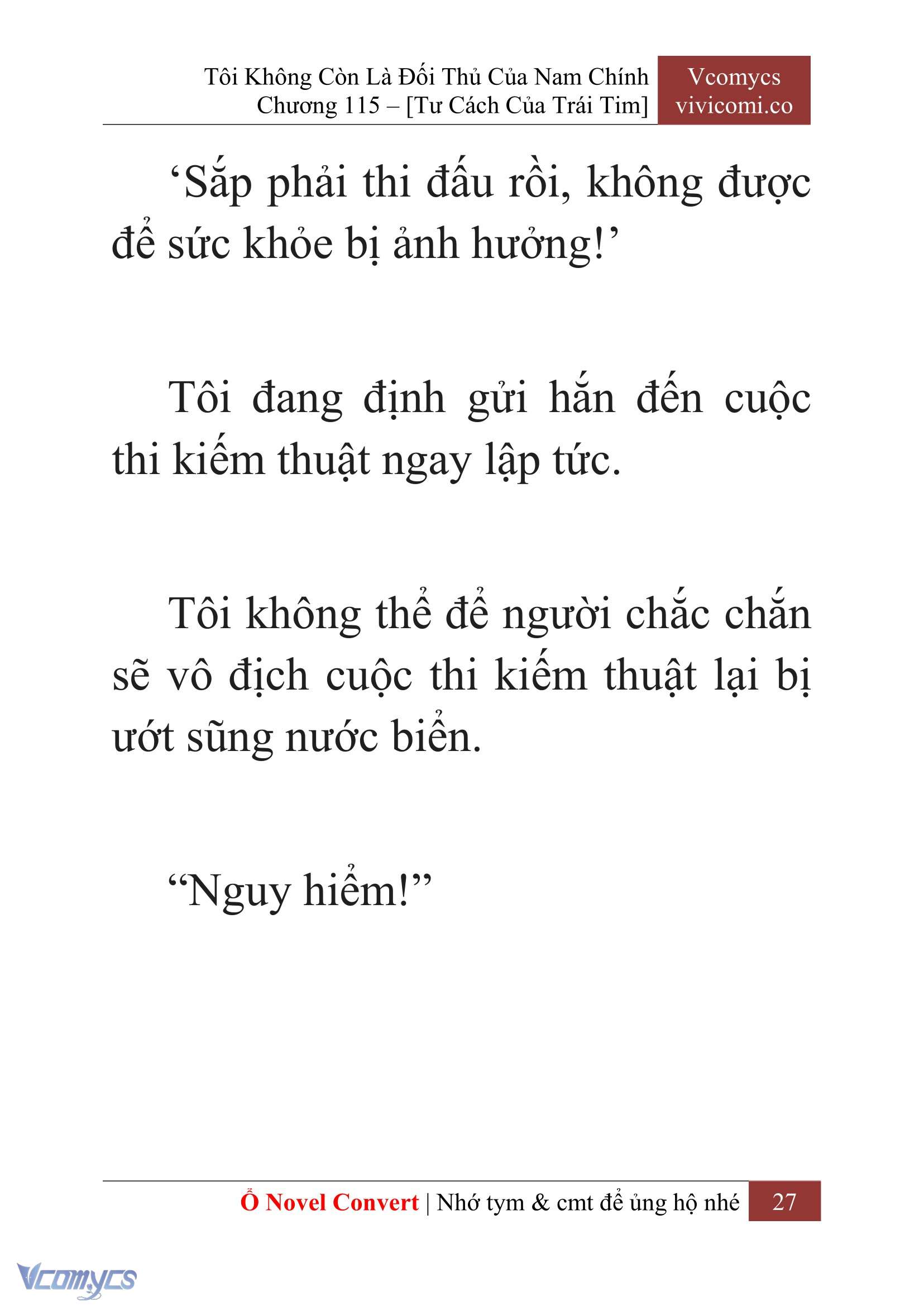 [Novel] Tôi Không Còn Là Đối Thủ Của Nam Chính Chap 115 - Trang 2