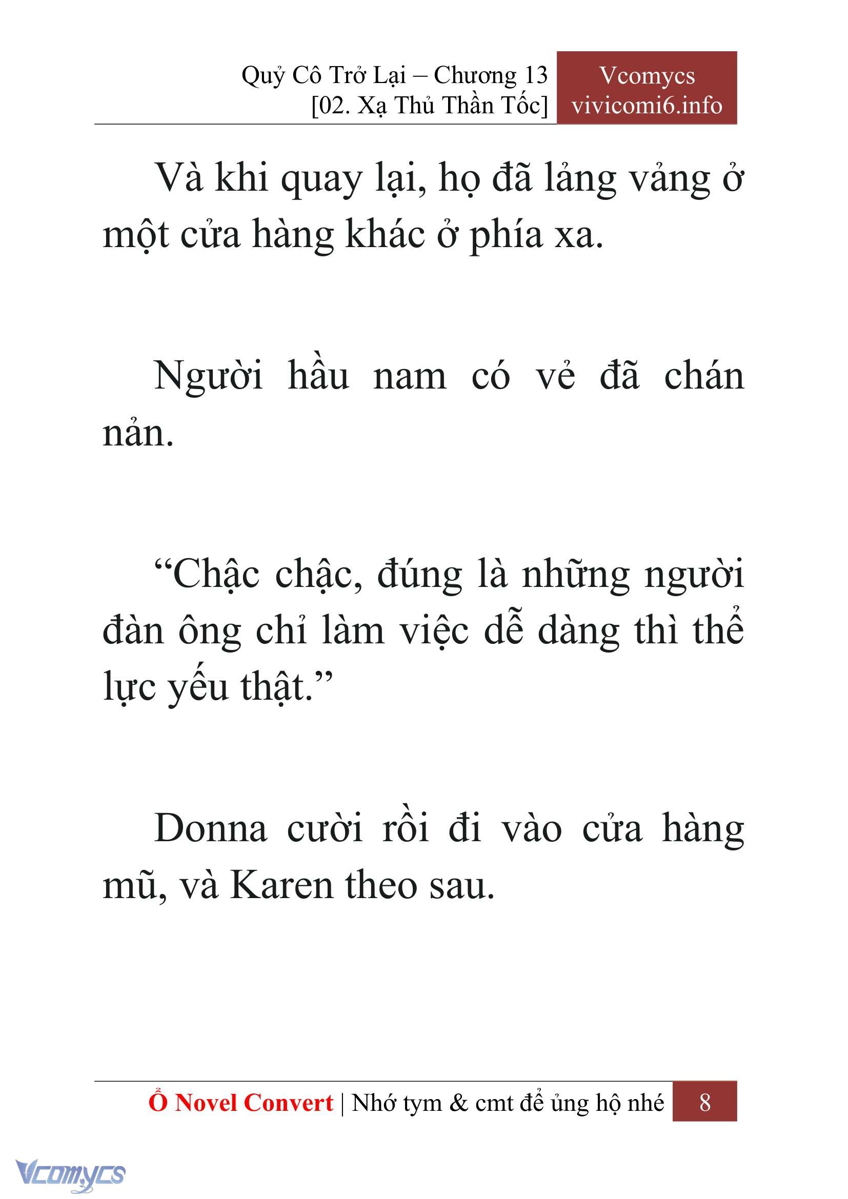 [Novel] Quý Cô Trở Lại Chap 13 - Trang 2