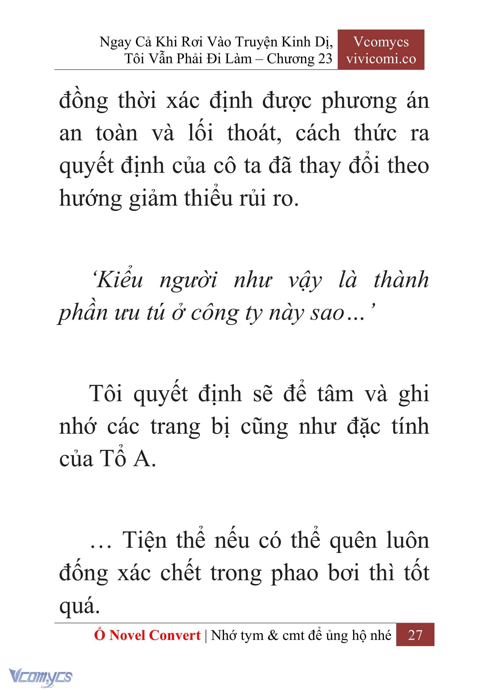 [Novel] Ngay Cả Khi Rơi Vào Truyện Kinh Dị, Tôi Vẫn Phải Đi Làm Chap 23 - Trang 2