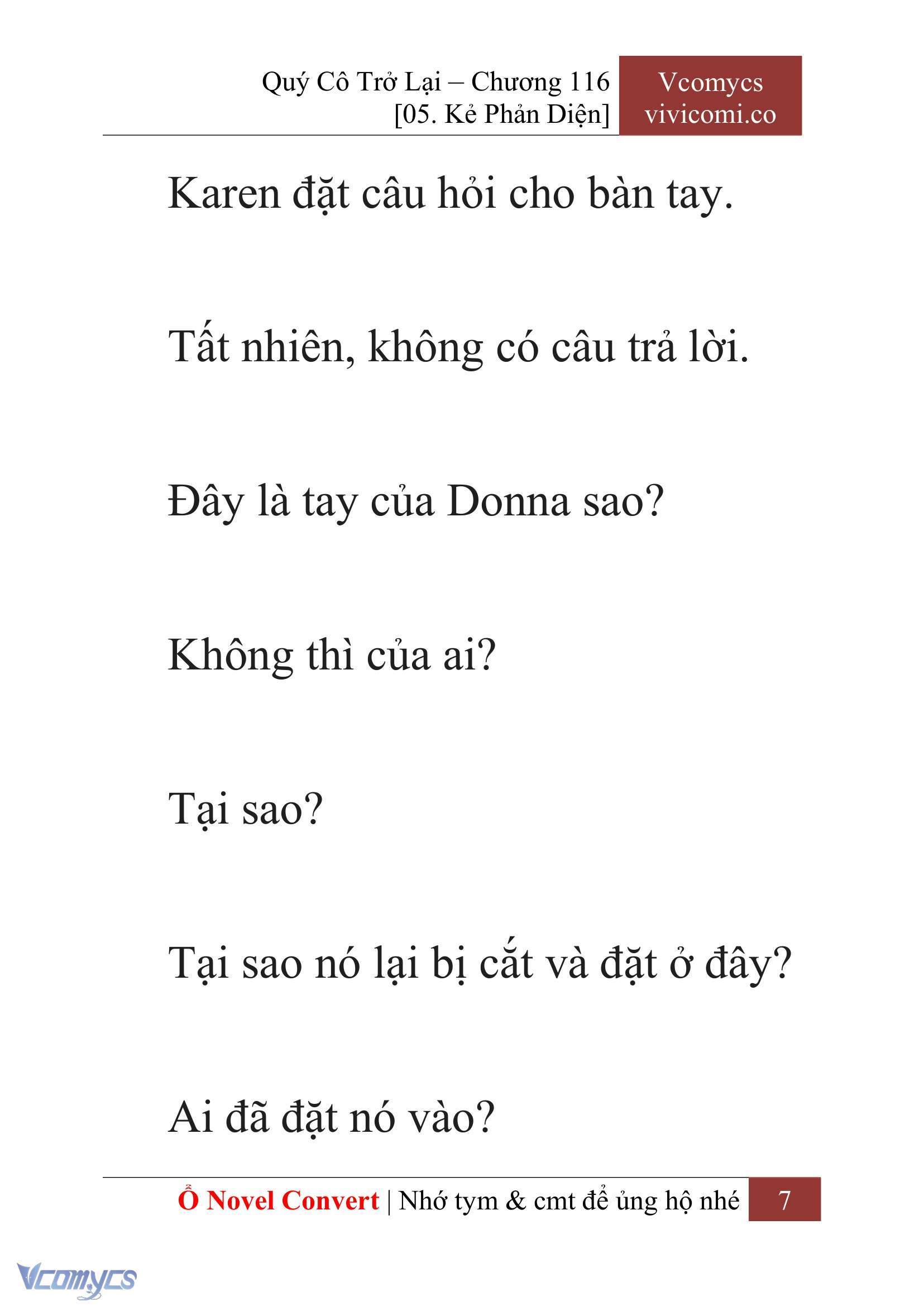 [Novel] Quý Cô Trở Lại Chap 116 - Trang 2