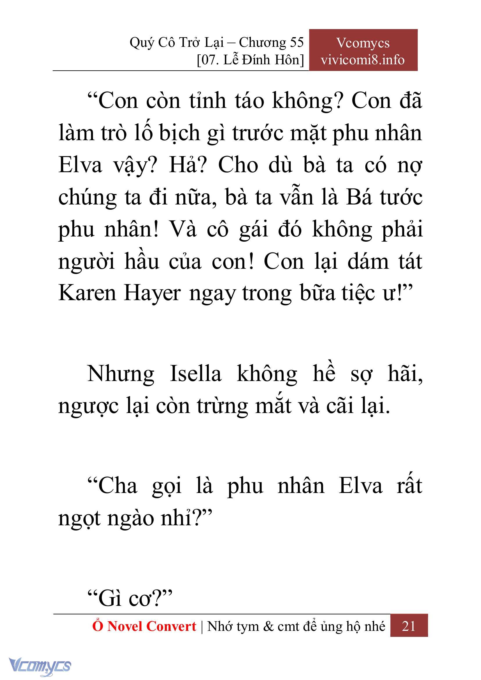 [Novel] Quý Cô Trở Lại Chap 55 - Trang 2