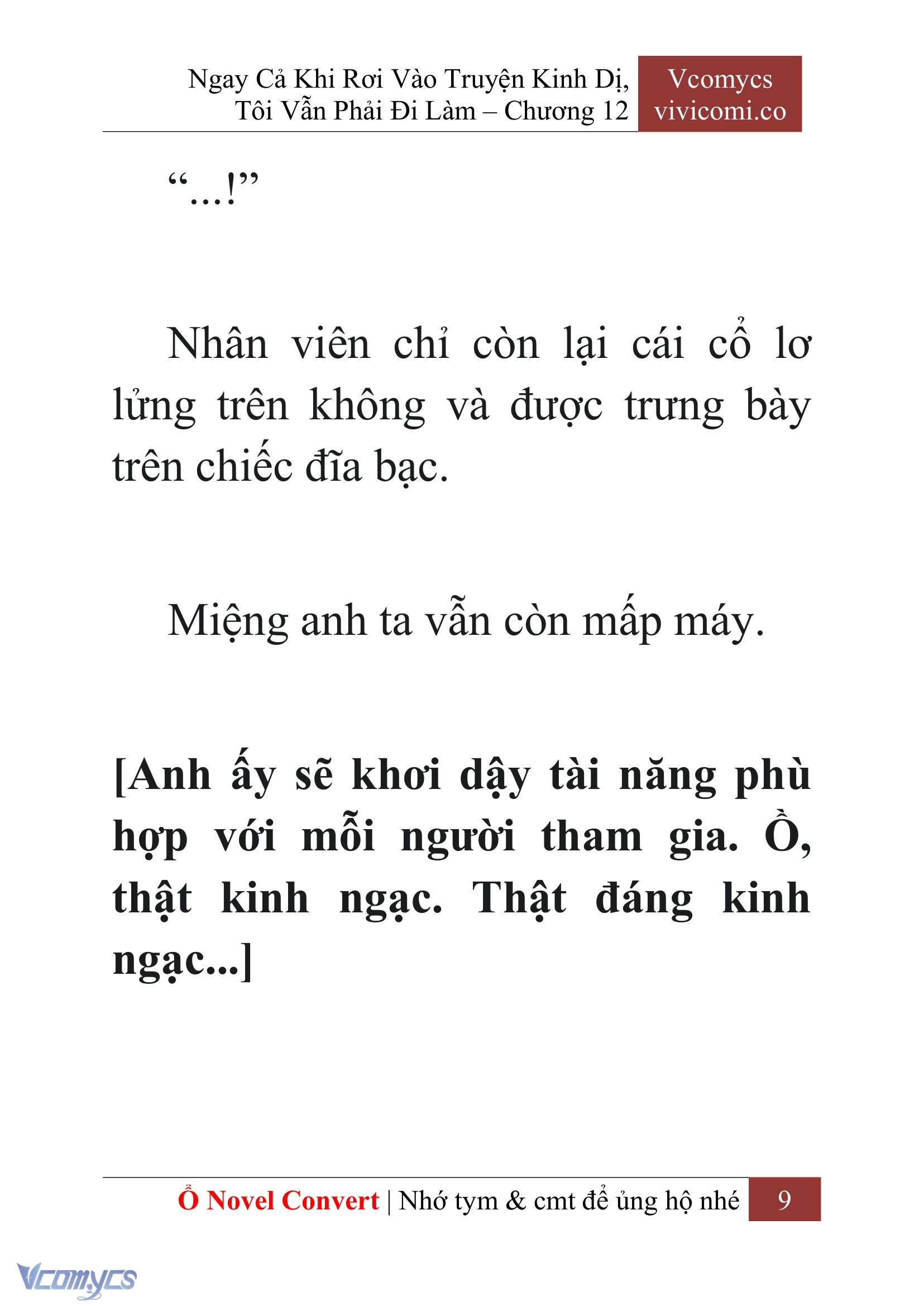 [Novel] Ngay Cả Khi Rơi Vào Truyện Kinh Dị, Tôi Vẫn Phải Đi Làm Chap 12 - Trang 2