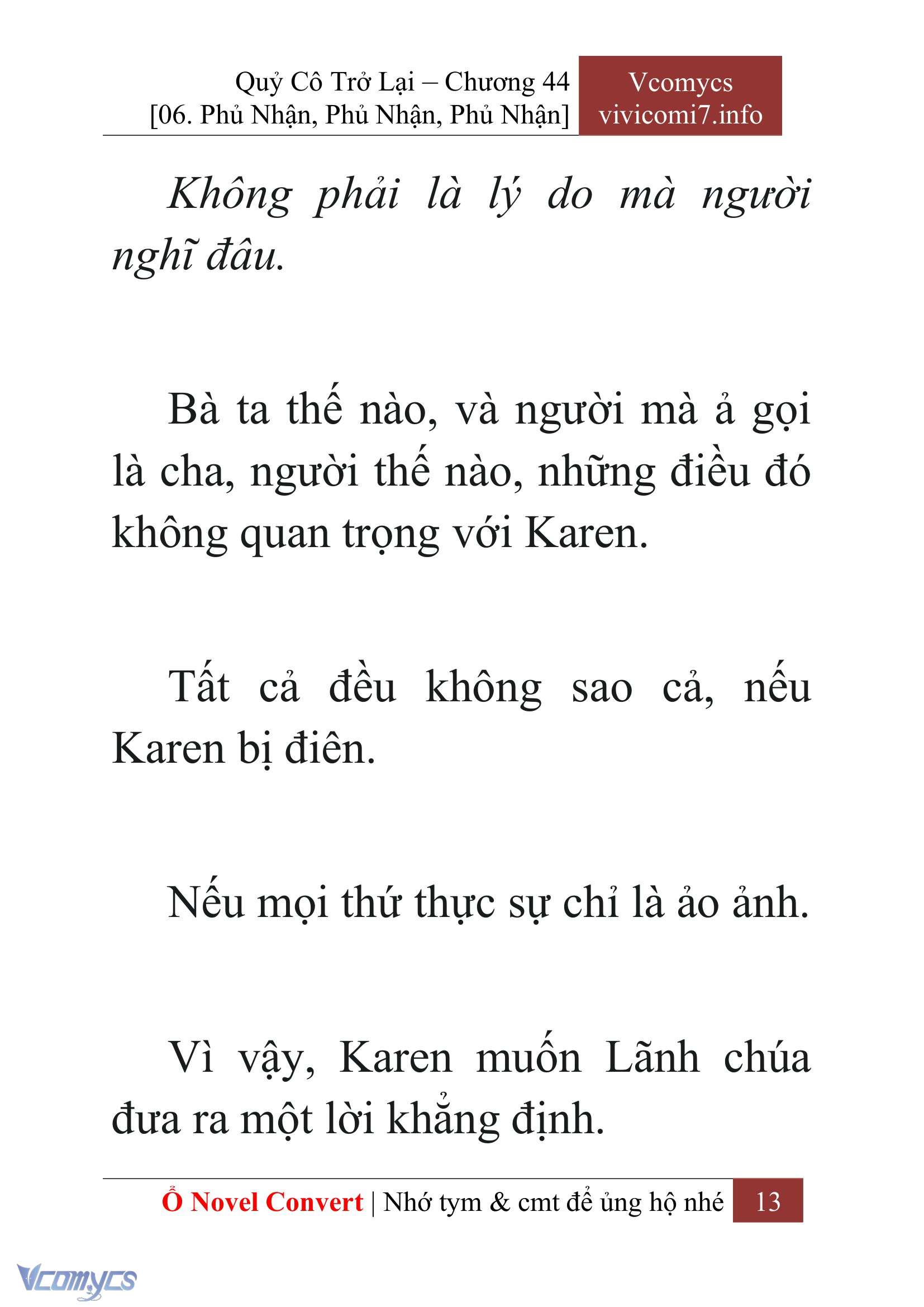 [Novel] Quý Cô Trở Lại Chap 44 - Trang 2