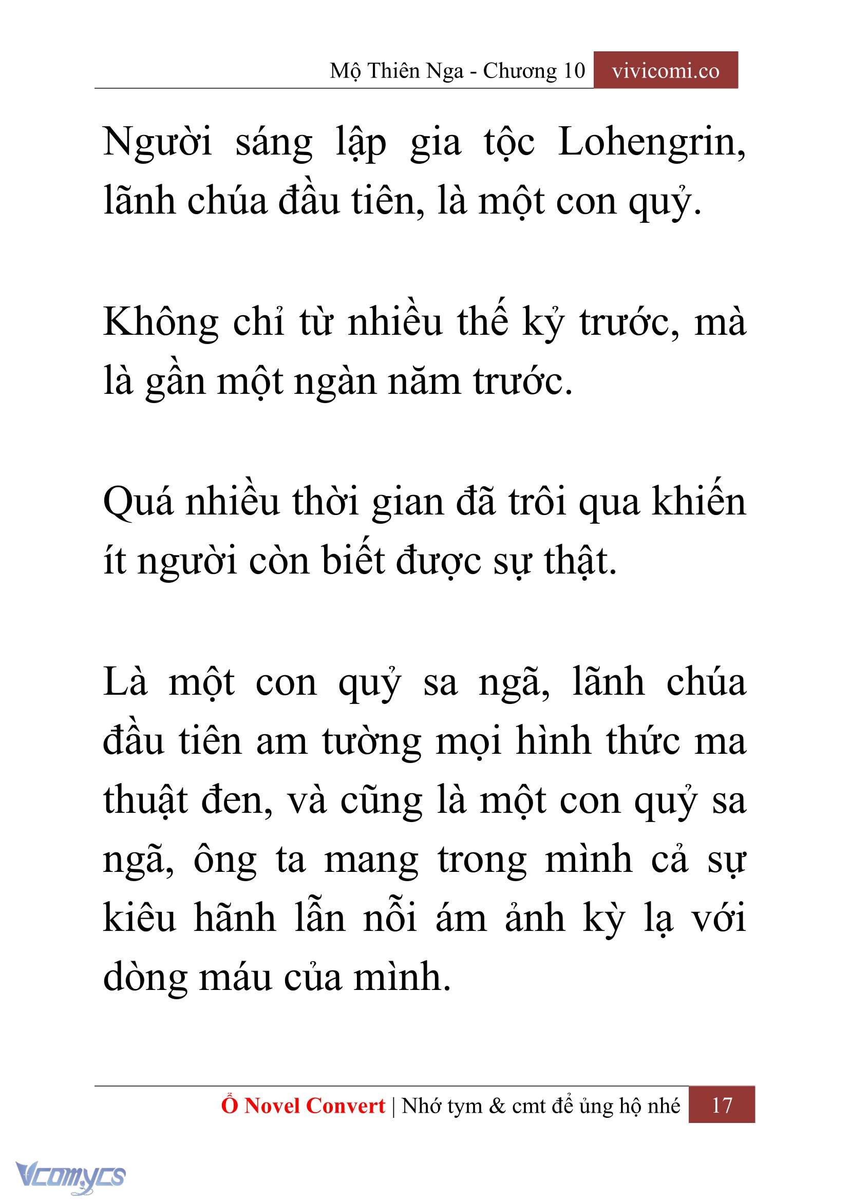 [Novel] Mộ Thiên Nga Chap 10 - Trang 2