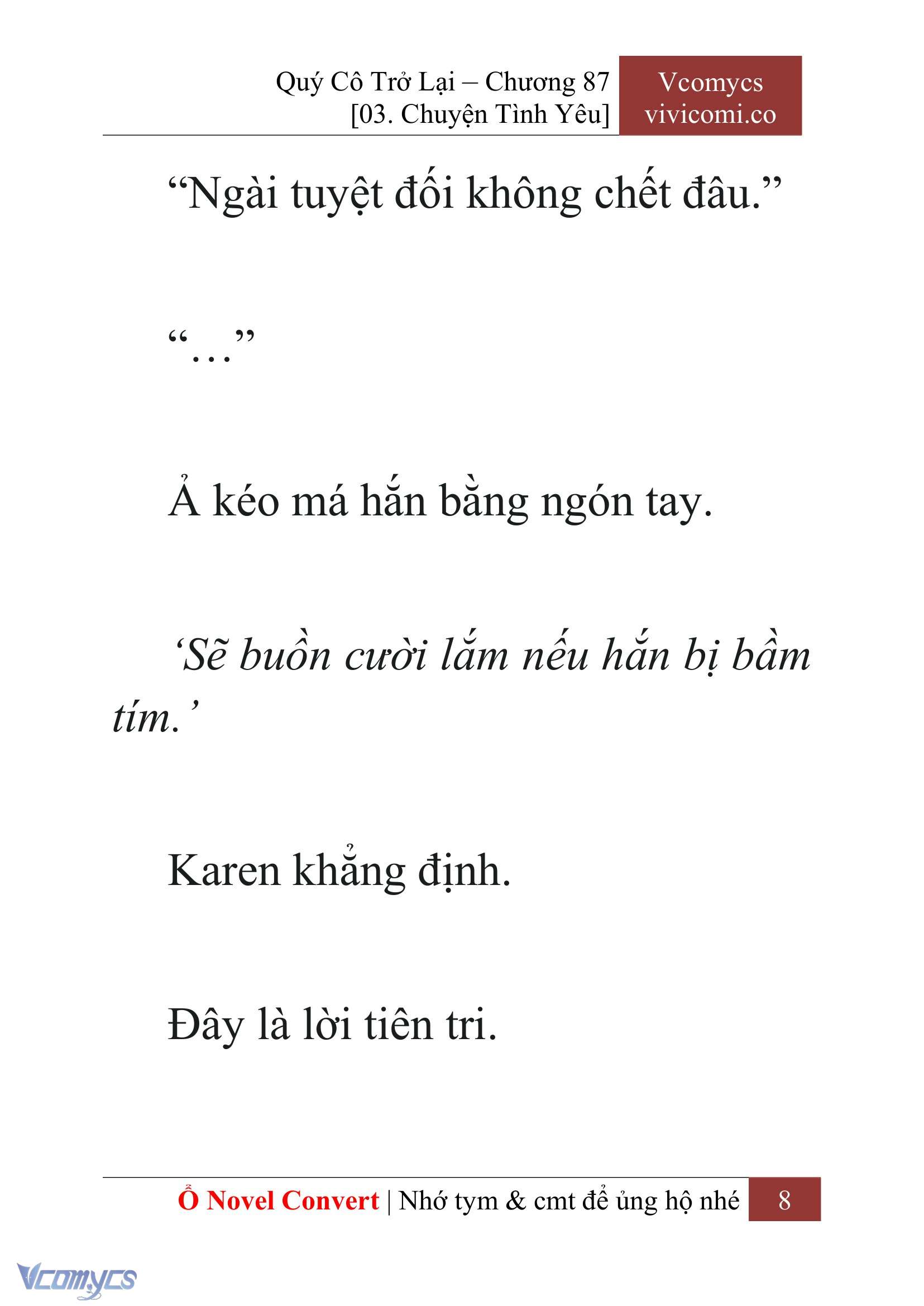 [Novel] Quý Cô Trở Lại Chap 87 - Trang 2