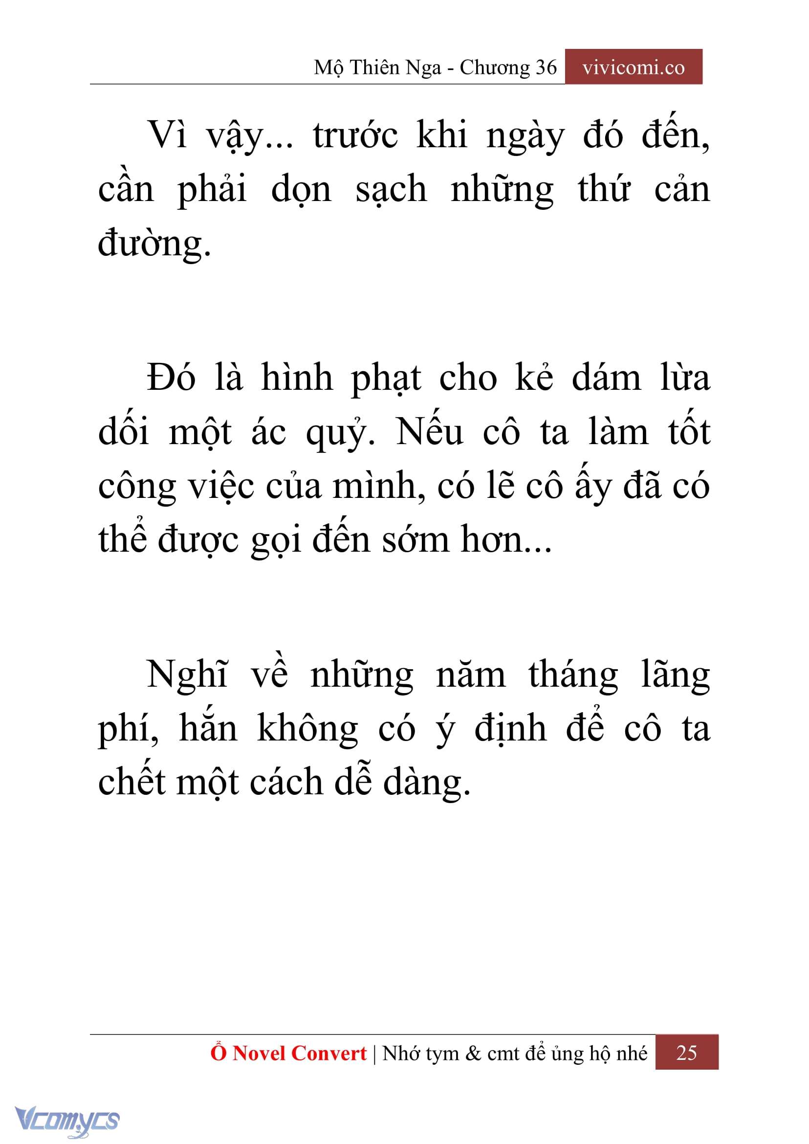 [Novel] Mộ Thiên Nga Chap 36 - Next Chap 37
