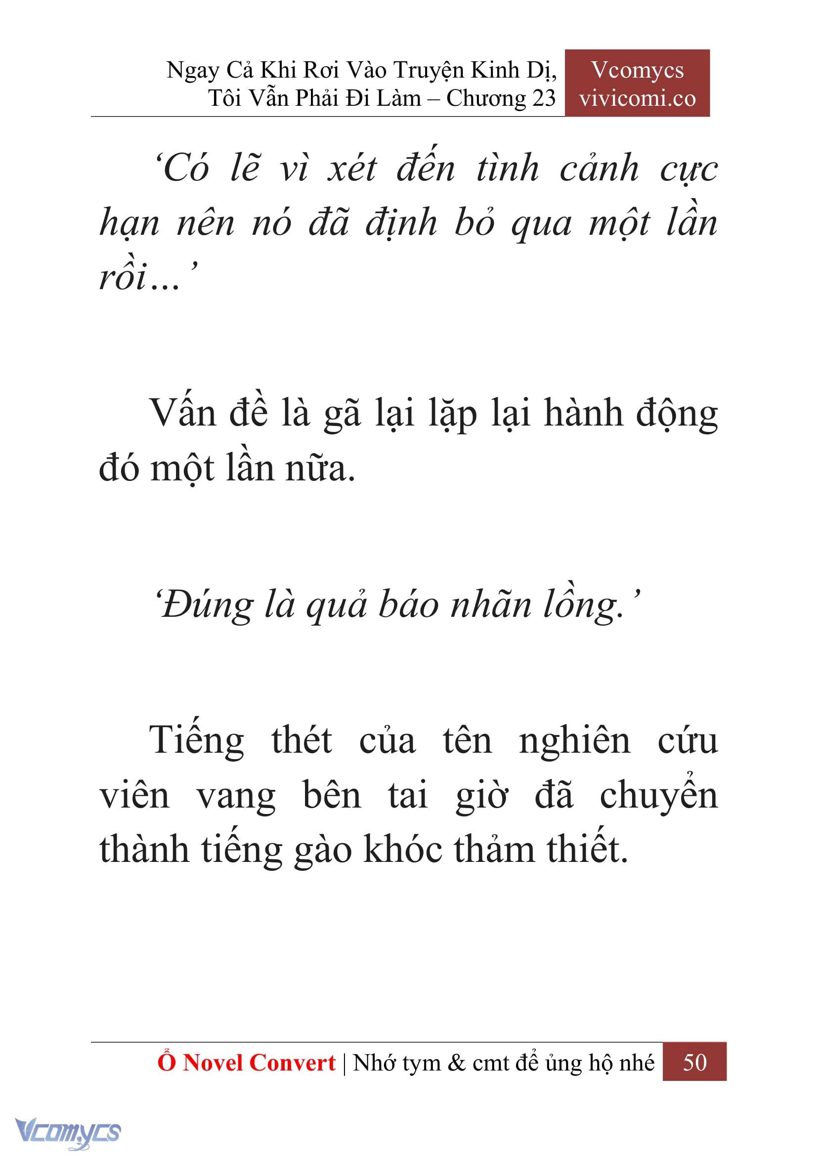 [Novel] Ngay Cả Khi Rơi Vào Truyện Kinh Dị, Tôi Vẫn Phải Đi Làm Chap 23 - Trang 2