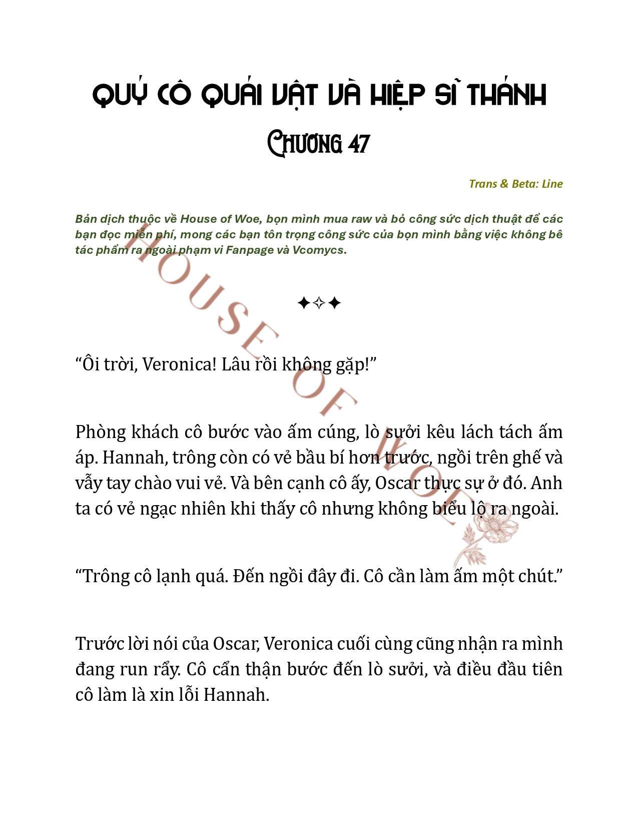 [NOVEL] QUÝ CÔ QUÁI VẬT VÀ HIỆP SĨ THÁNH Chap 47 - Trang 2