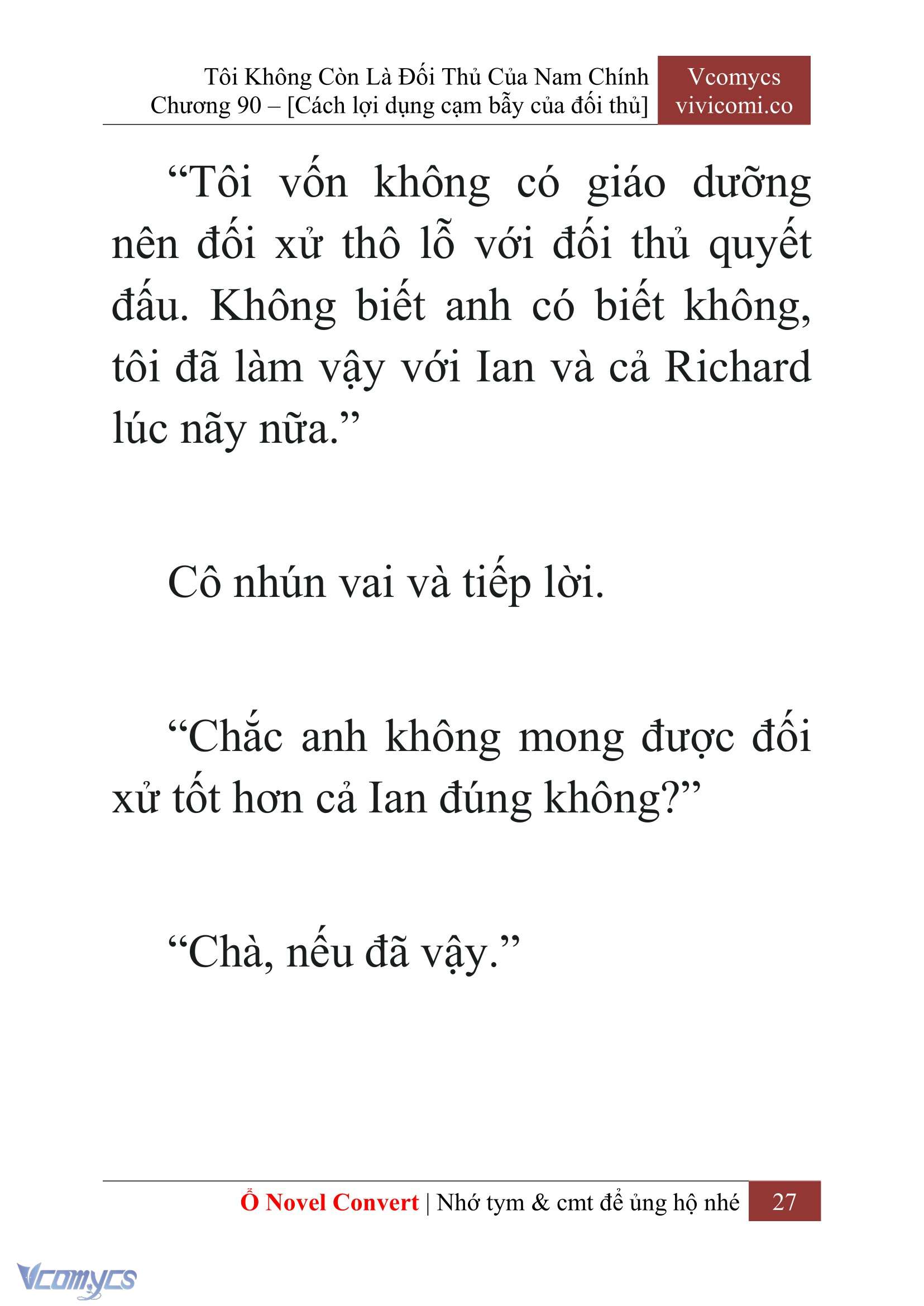 [Novel] Tôi Không Còn Là Đối Thủ Của Nam Chính Chap 90 - Trang 2