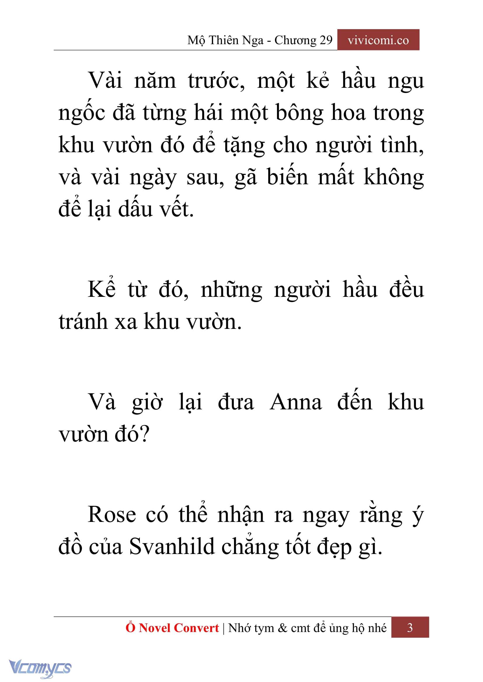 [Novel] Mộ Thiên Nga Chap 29 - Next Chap 30