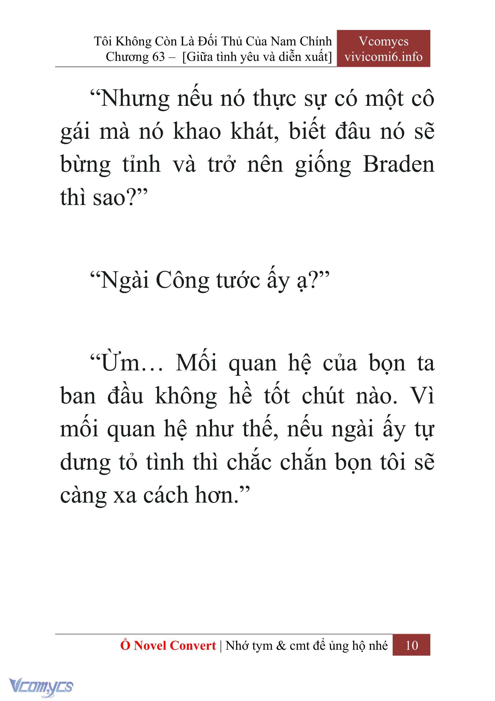 [Novel] Tôi Không Còn Là Đối Thủ Của Nam Chính Chap 63 - Trang 2