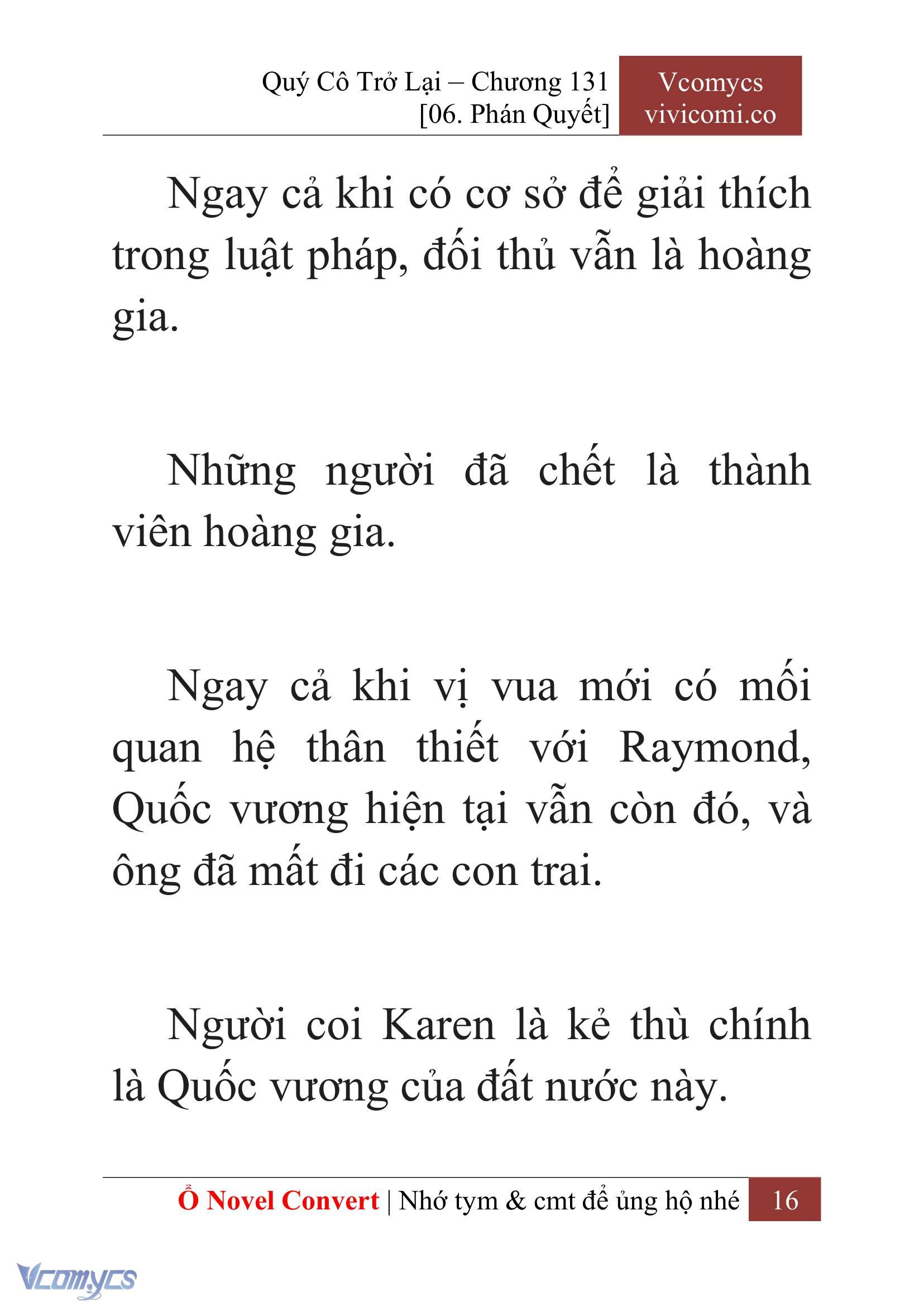 [Novel] Quý Cô Trở Lại Chap 131 - Next Chap 132