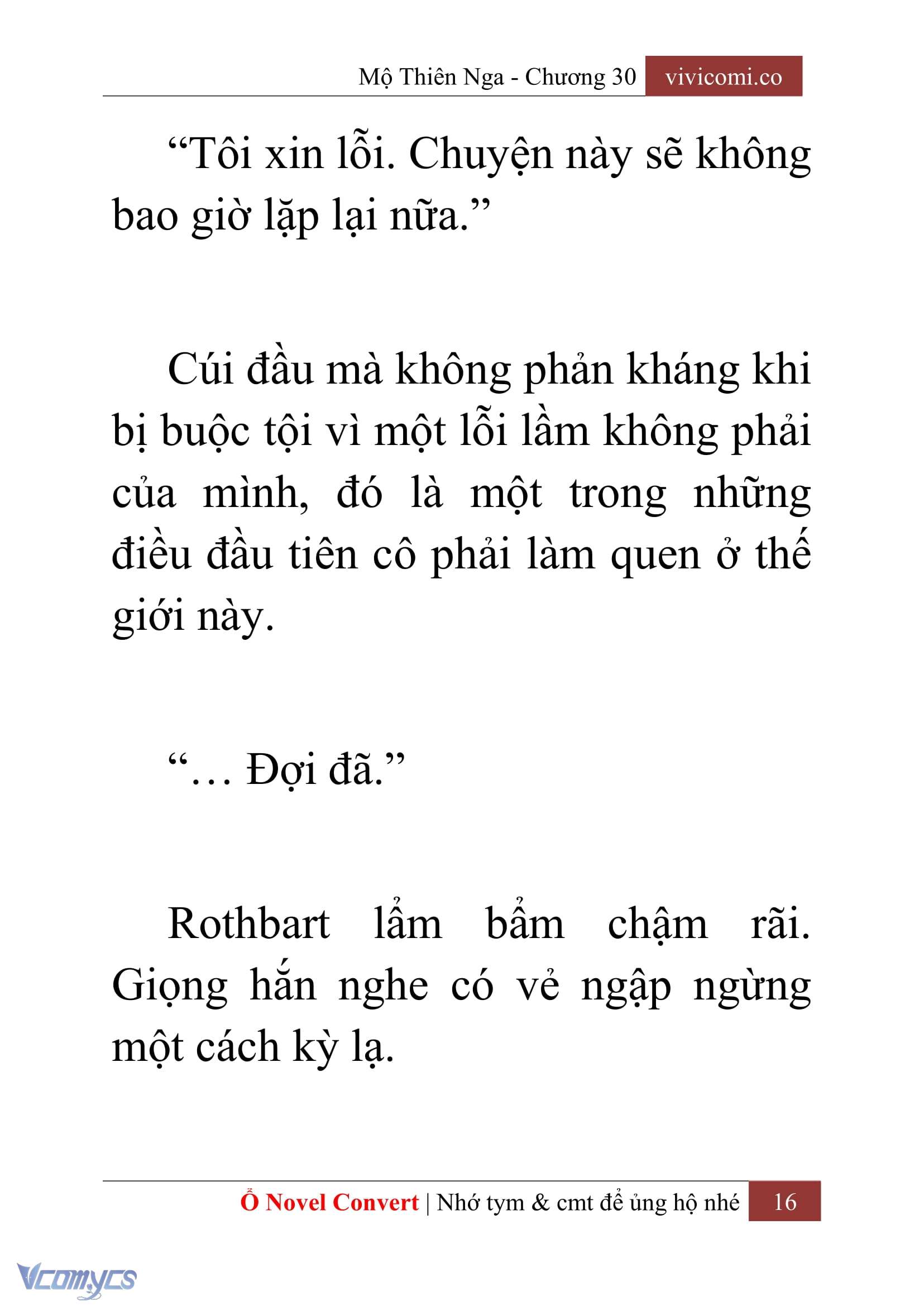 [Novel] Mộ Thiên Nga Chap 30 - Next Chap 31