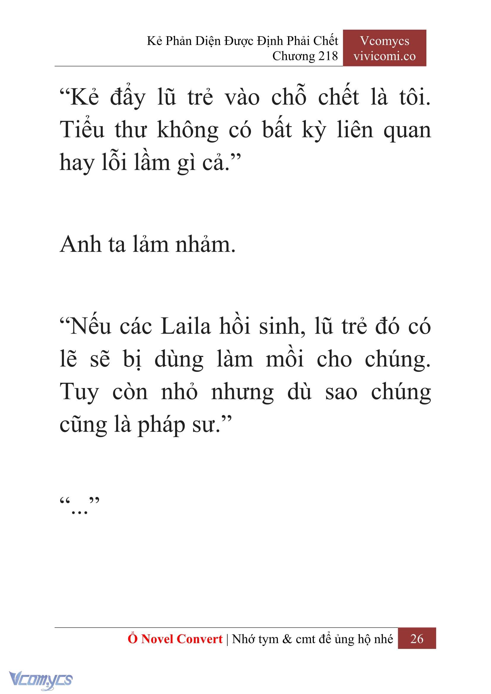 [Novel] Kẻ Phản Diện Được Định Phải Chết Chap 218 - Next Chap 219