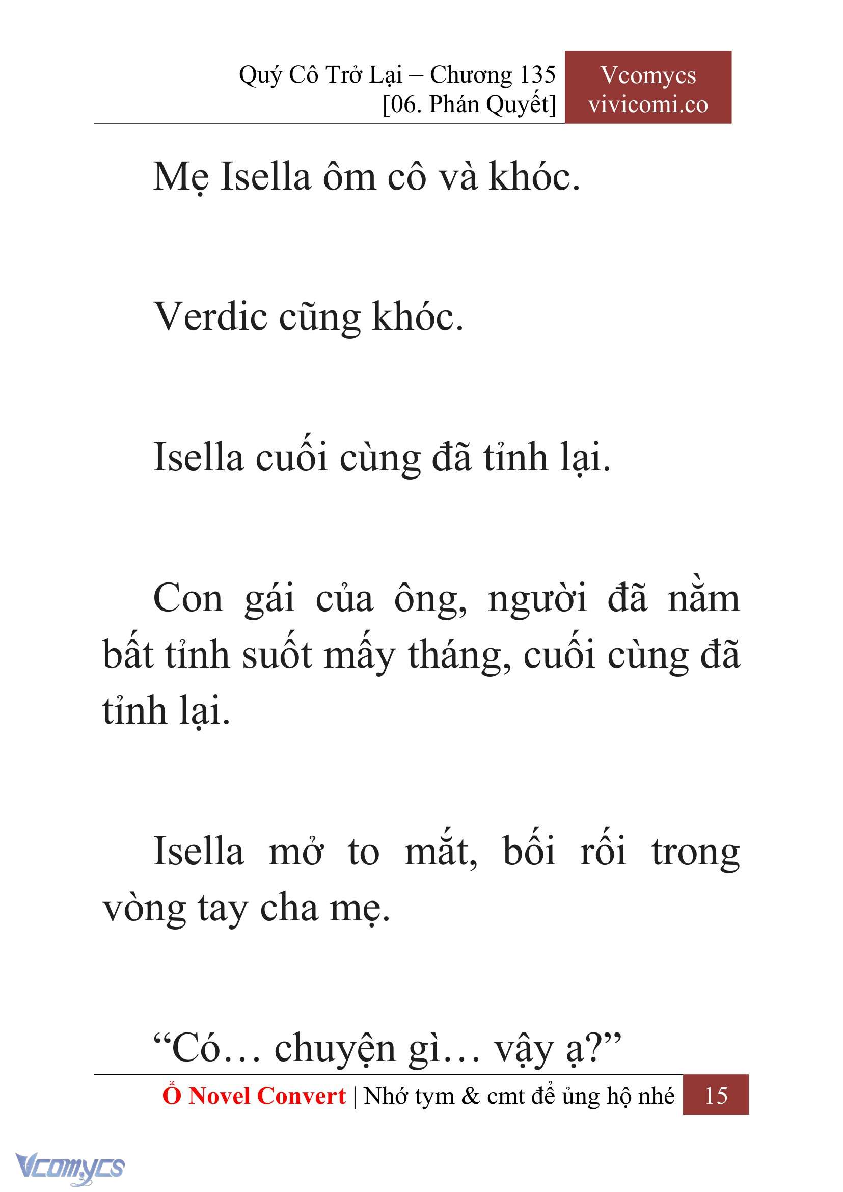[Novel] Quý Cô Trở Lại Chap 135 - Next 