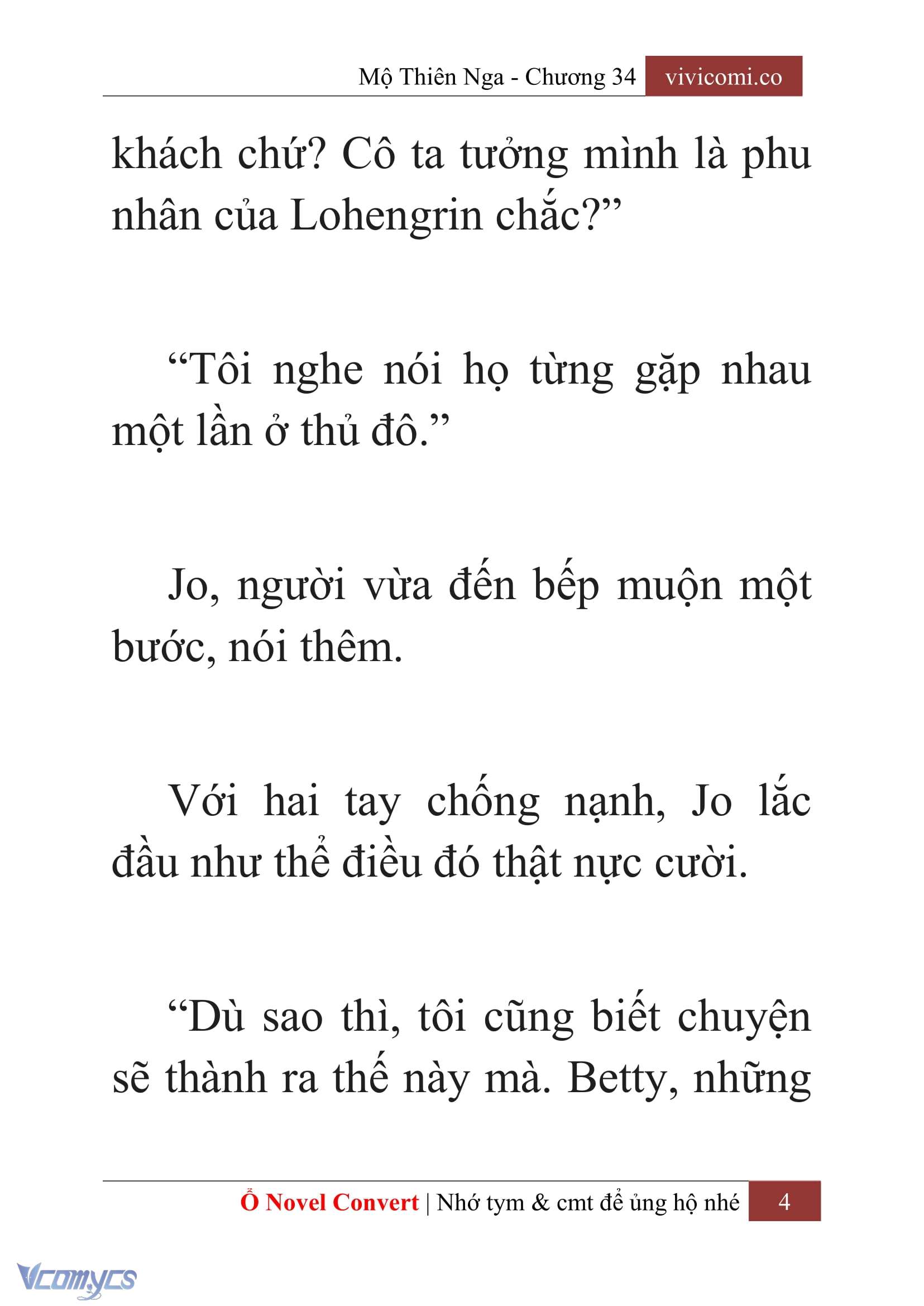 [Novel] Mộ Thiên Nga Chap 34 - Trang 2