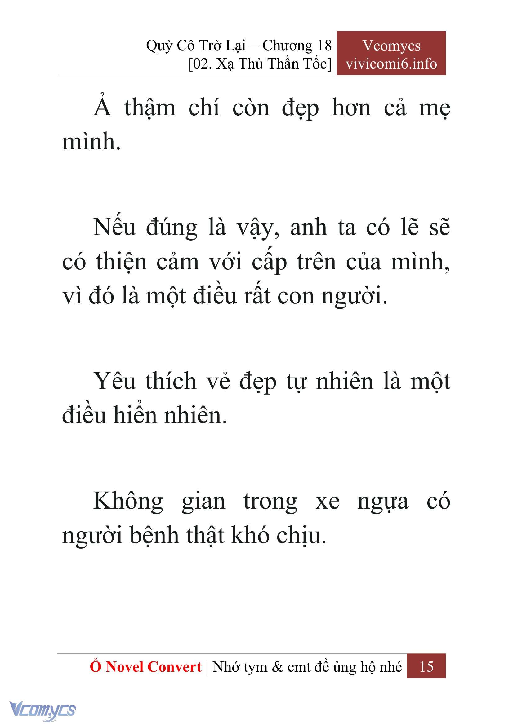 [Novel] Quý Cô Trở Lại Chap 18 - Next Chap 19